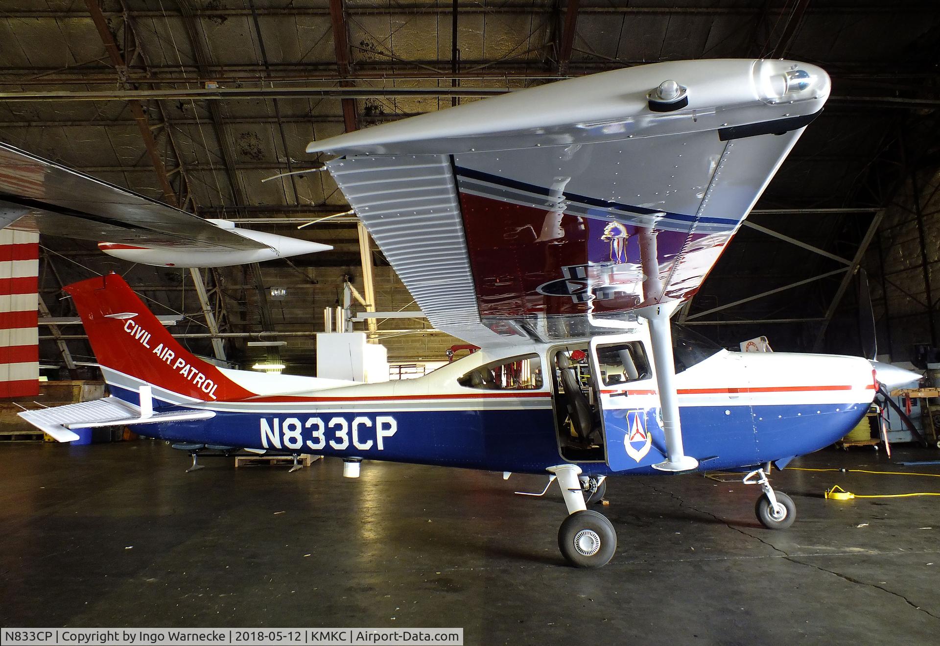 N833CP, 2004 Cessna 182T Skylane C/N 18281302, Cessna 182T Skylane of the CAP (Civil Air Patrol) in the hangar of the Airline History Museum, Kansas City MO