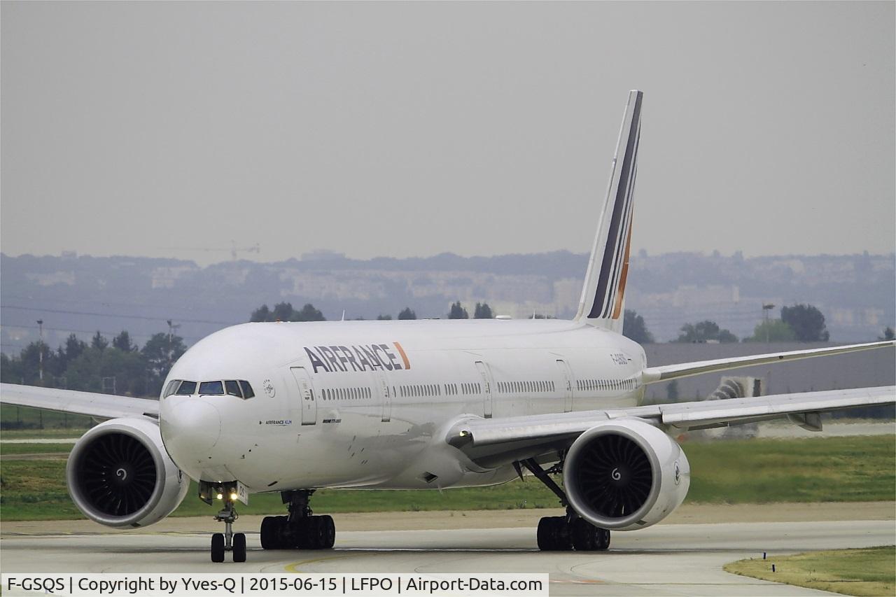 F-GSQS, 2007 Boeing 777-328/ER C/N 32962, Boeing 777-328 (ER), Holding point Rwy 08, Paris-Orly Airport (LFPO-ORY)