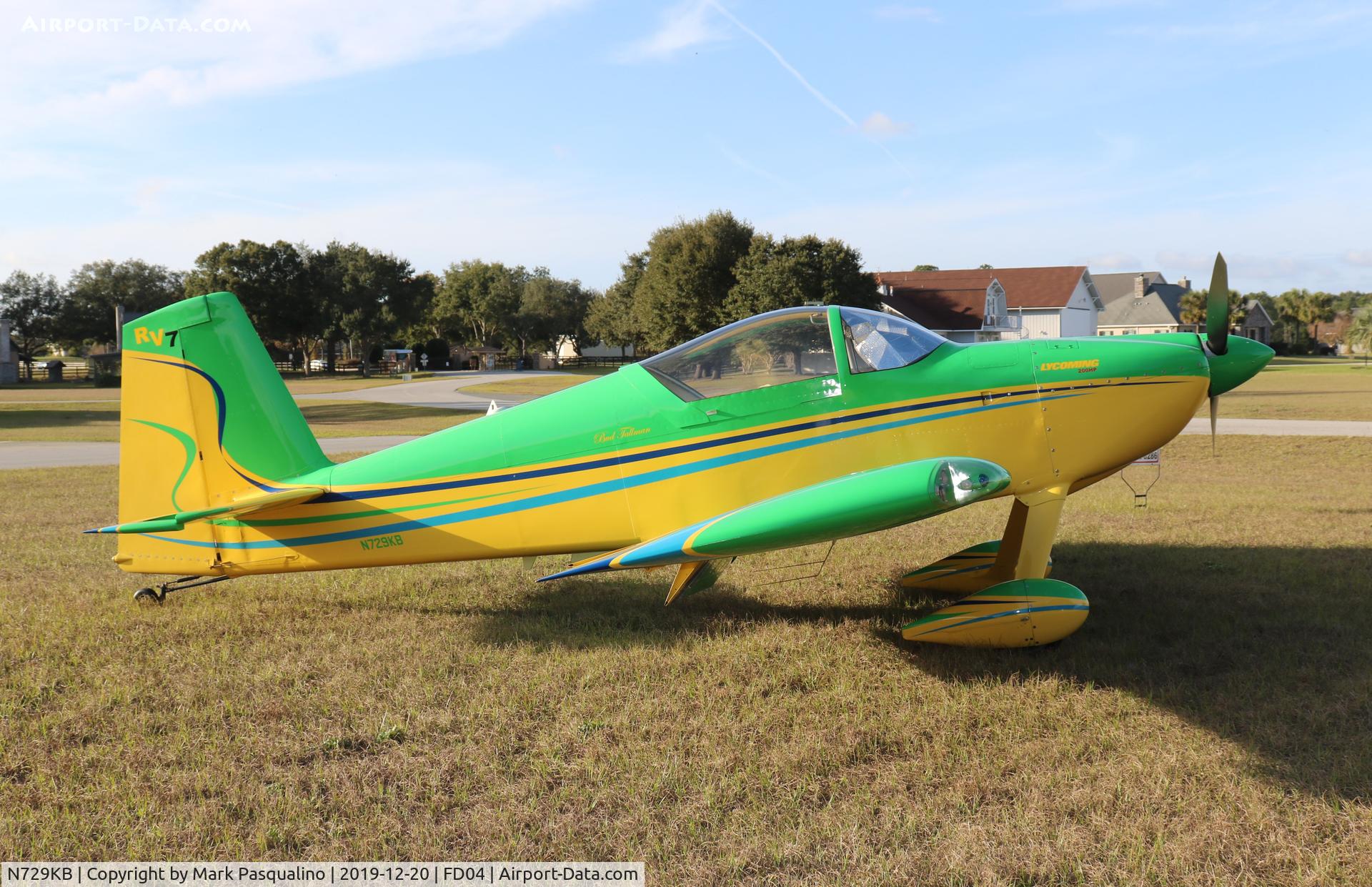 N729KB, 2007 Van's RV-7 C/N 72330, Vans RV-7