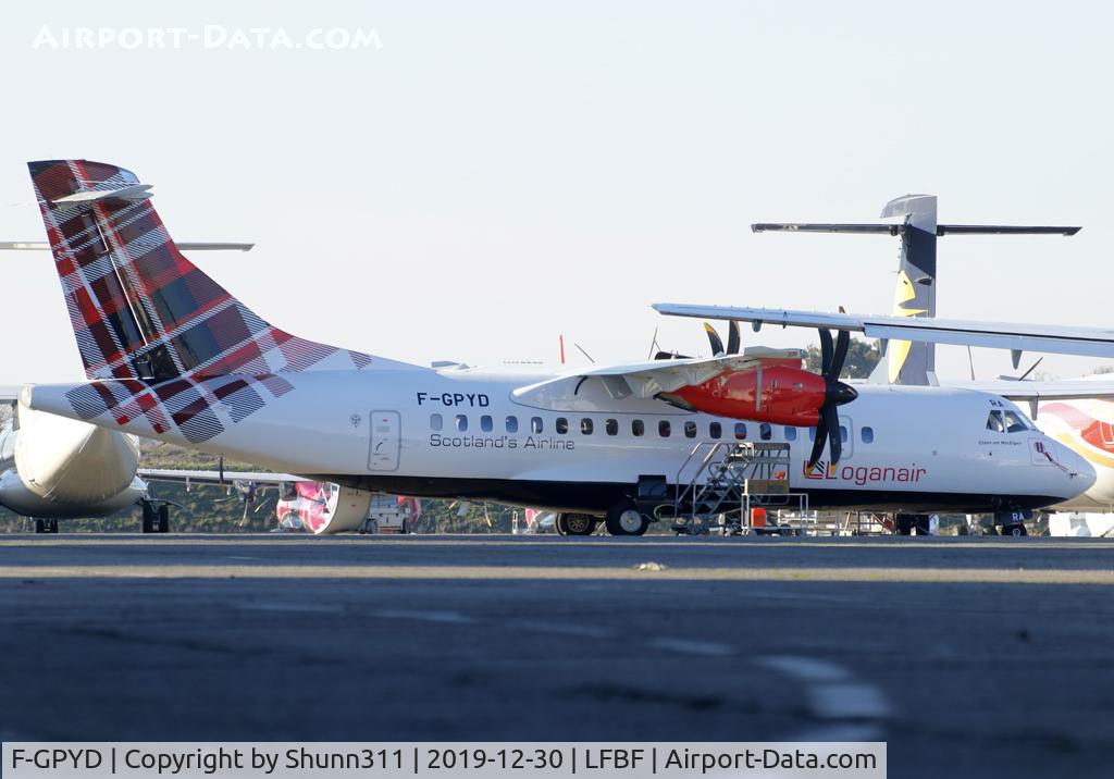 F-GPYD, 1996 ATR 42-500 C/N 490, Waiting transfer to his new owner : Loganair. To be re-registered with UK as 'G-??RA'. Probably first ATR42-500 for Loganair...