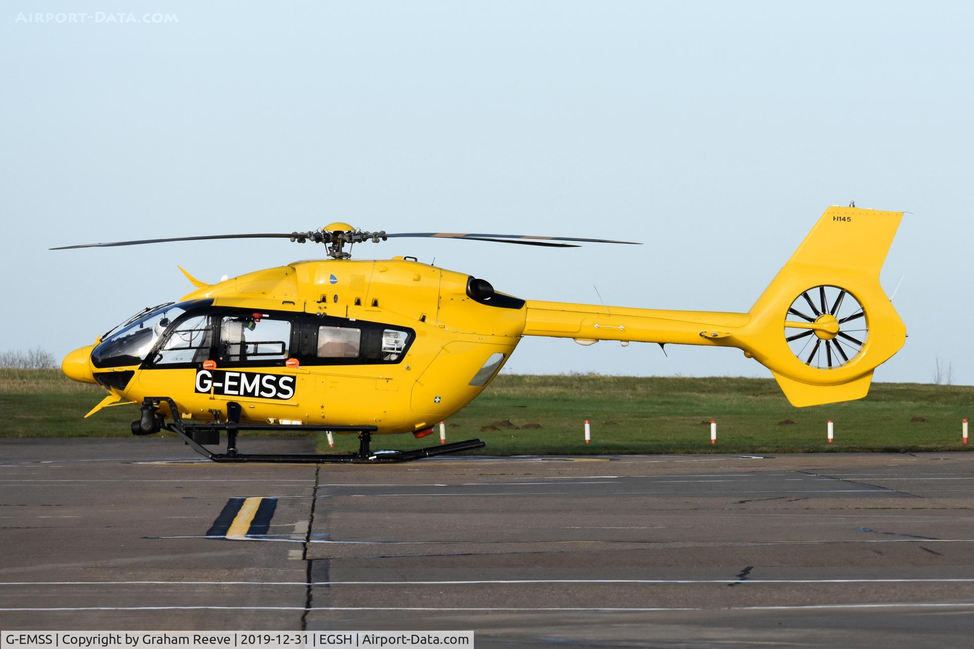 G-EMSS, 2018 Airbus Helicopters EC-145T-2 (BK-117D-2) C/N 20217, Parked at Norwich.