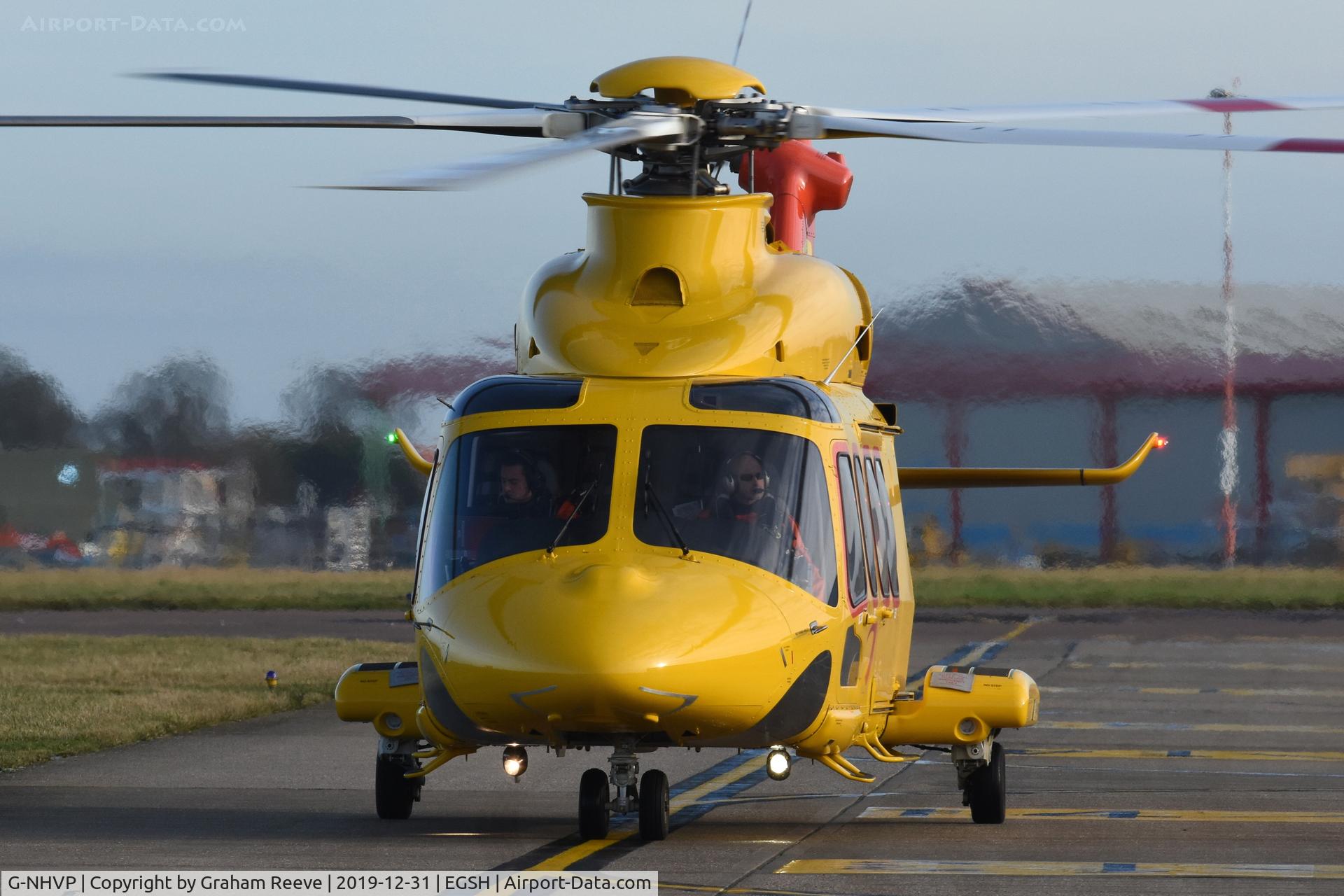 G-NHVP, 2018 AgustaWestland AW-139 C/N 41513, Just landed at Norwich.