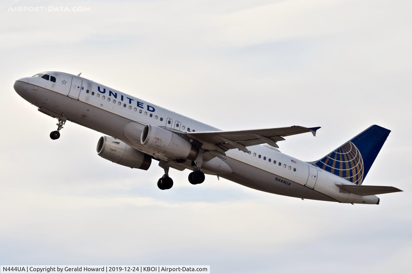 N444UA, 1998 Airbus A320-232 C/N 824, Take off 10L.