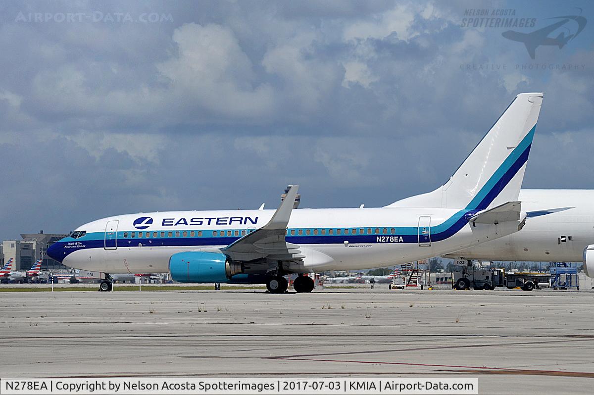 N278EA, 1998 Boeing 737-7L9 C/N 28006, Storage at MIA before being flown to SFB for scrapping.