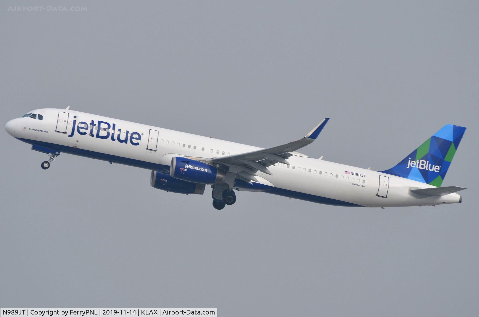 N989JT, 2017 Airbus A321-231 C/N 7924, Departure of JetBlue A321