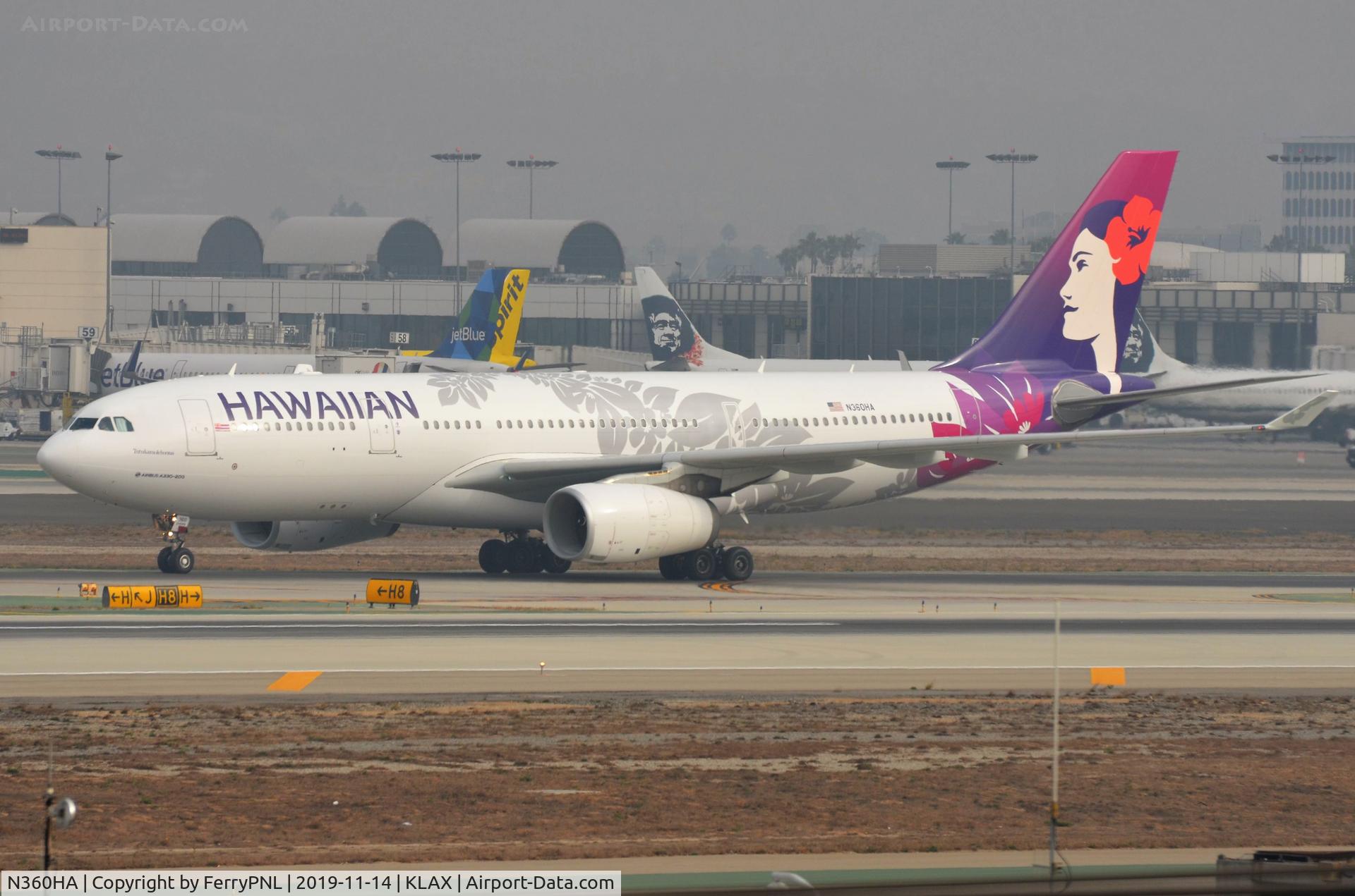 N360HA, 2016 Airbus A330-243 C/N 1732, Hawaiian A332 arriving