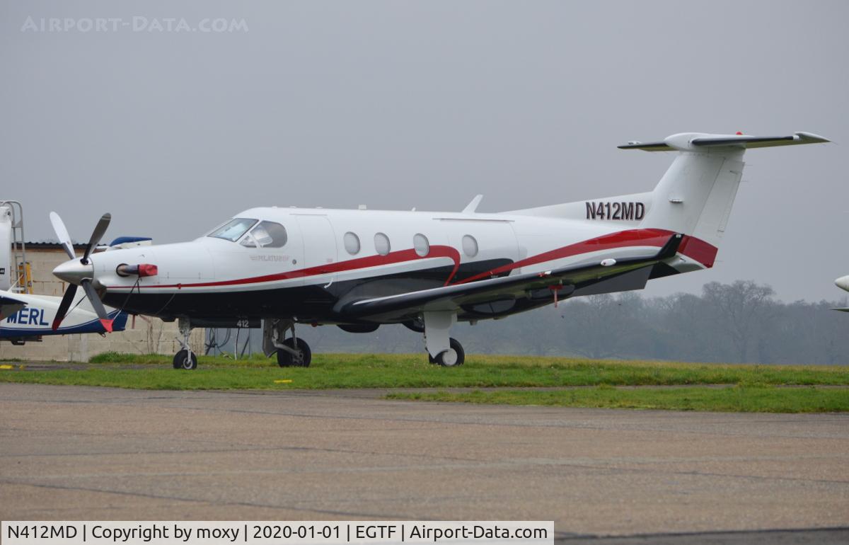 N412MD, 2001 Pilatus PC-12/45 C/N 412, Pilatus PC-12/45 at Fairoaks.