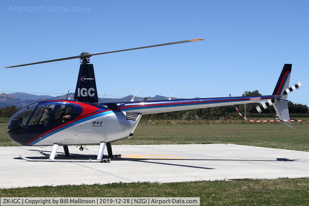 ZK-IGC, Robinson R44 II C/N 10088, just landed
