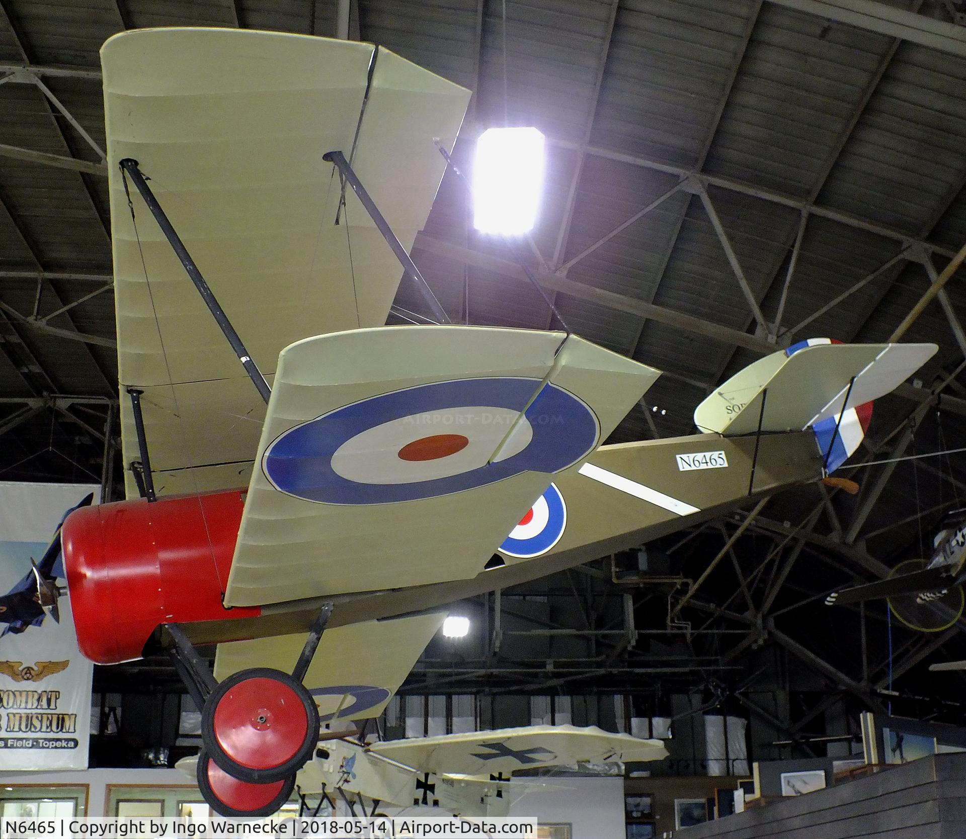 N6465, Sopwith Pup Replica C/N 6465, Airdrome (Nichols, J S) Sopwith Pup replica (minus engine) at the Combat Air Museum, Topeka KS