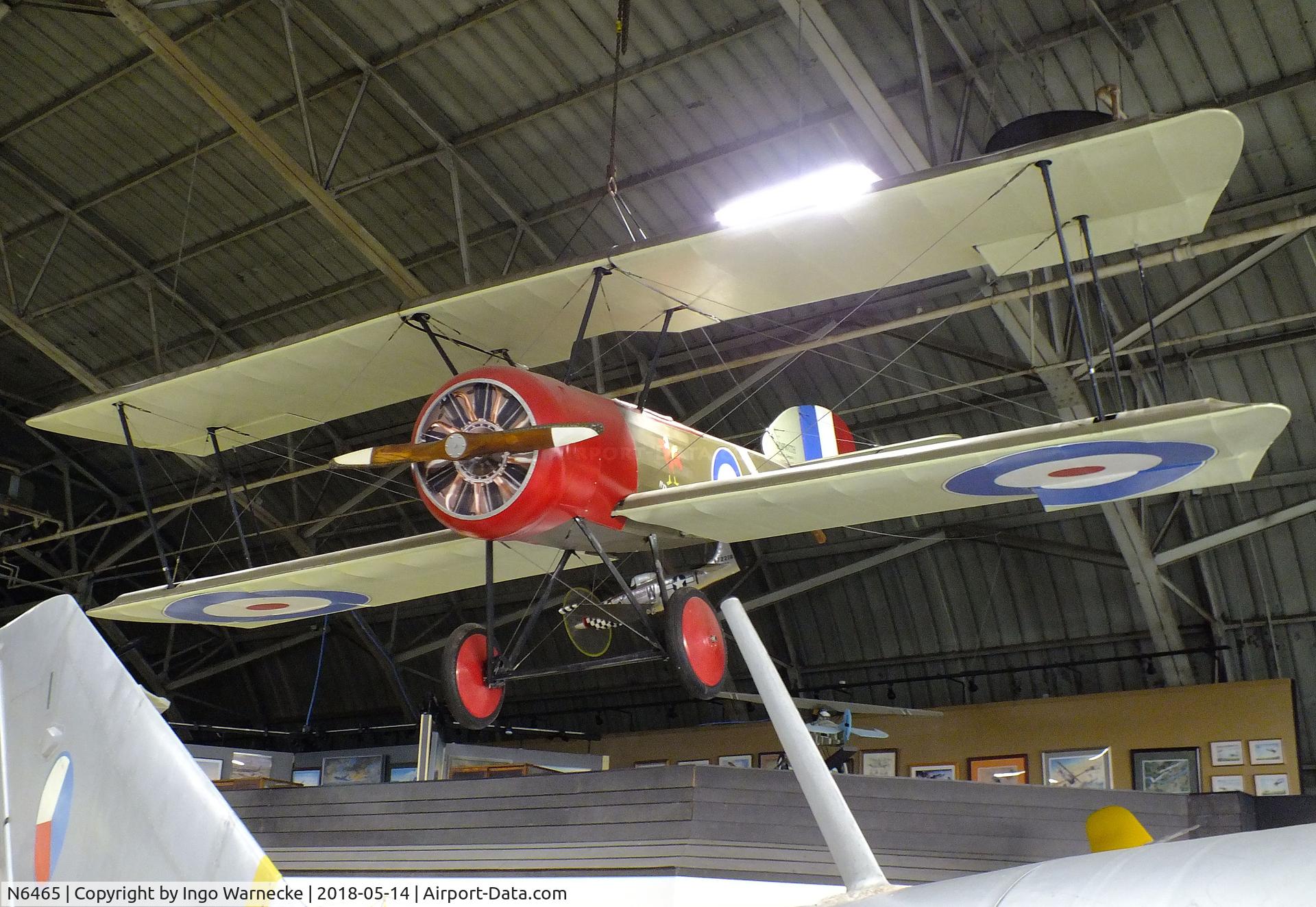 N6465, Sopwith Pup Replica C/N 6465, Airdrome (Nichols, J S) Sopwith Pup replica (minus engine) at the Combat Air Museum, Topeka KS