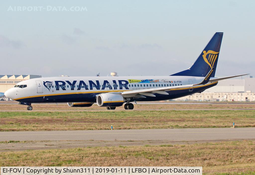 EI-FOV, 2016 Boeing 737-8AS C/N 44725, Taxiing holding point rwy 32R for departure... Additional 'Pomorskie Seaside Story / Gdansk Lech Walesa Airport' titles only on left side...