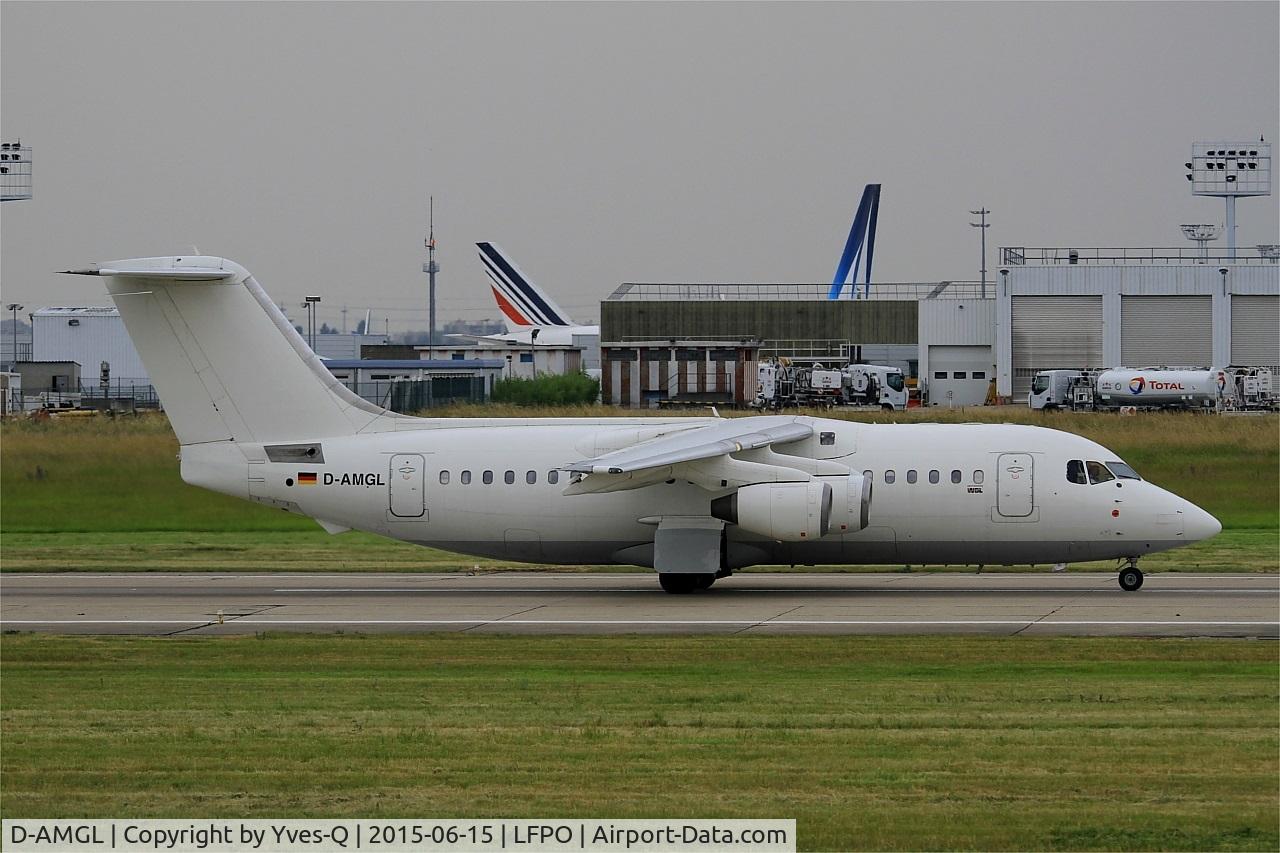 D-AMGL, 1986 British Aerospace BAe.146-200 C/N E2055, British Aerospace BAe.146-200, Take off run rwy 08, Paris-Orly Airport (LFPO-ORY)