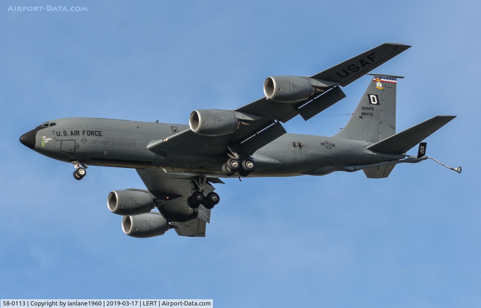 58-0113, 1958 Boeing KC-135R Stratotanker C/N 17858, 100 ARW from RAF Mildenhall 