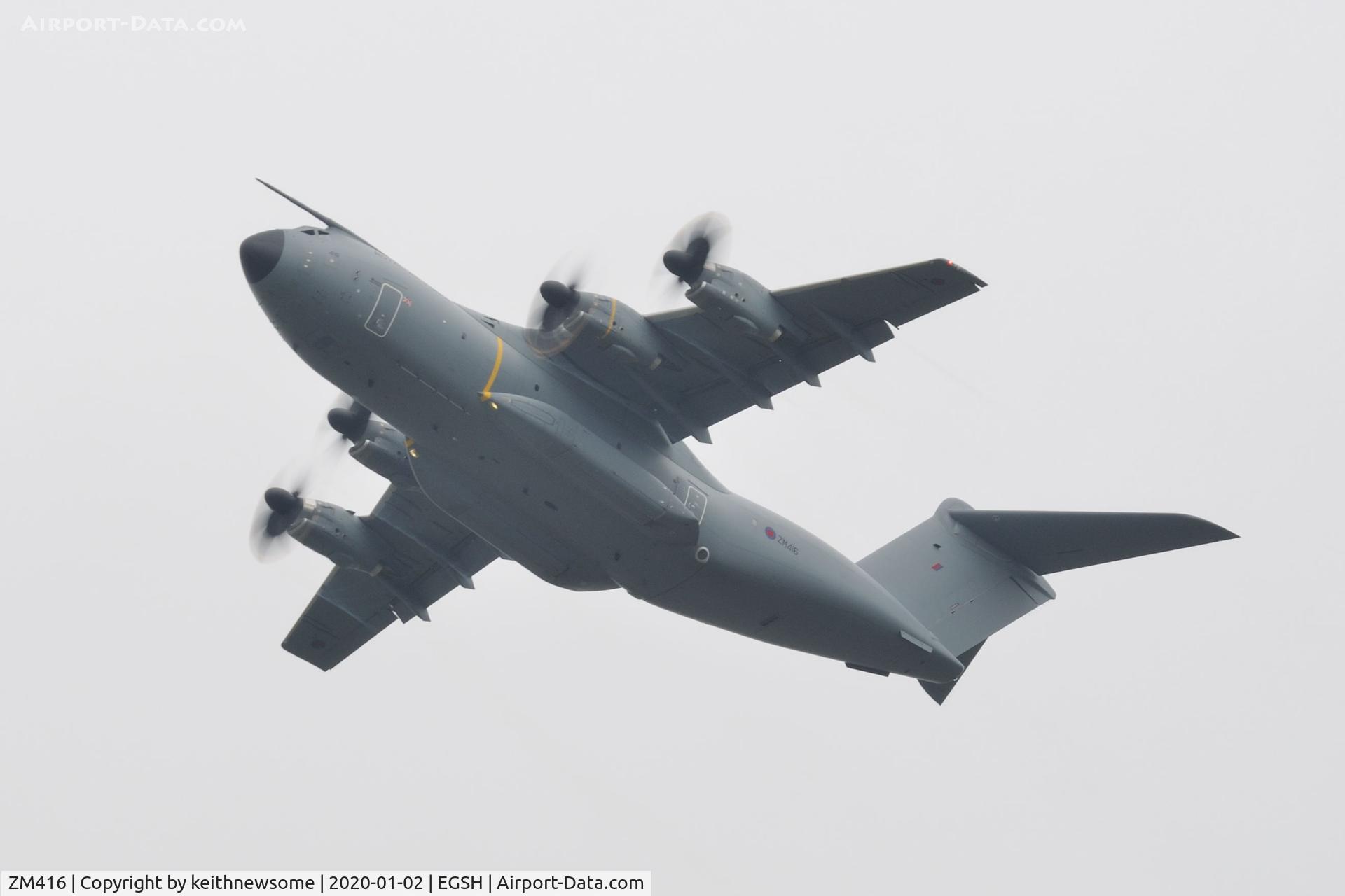 ZM416, 2017 Airbus A400M Atlas C.1 C/N 058, Second of three approaches.