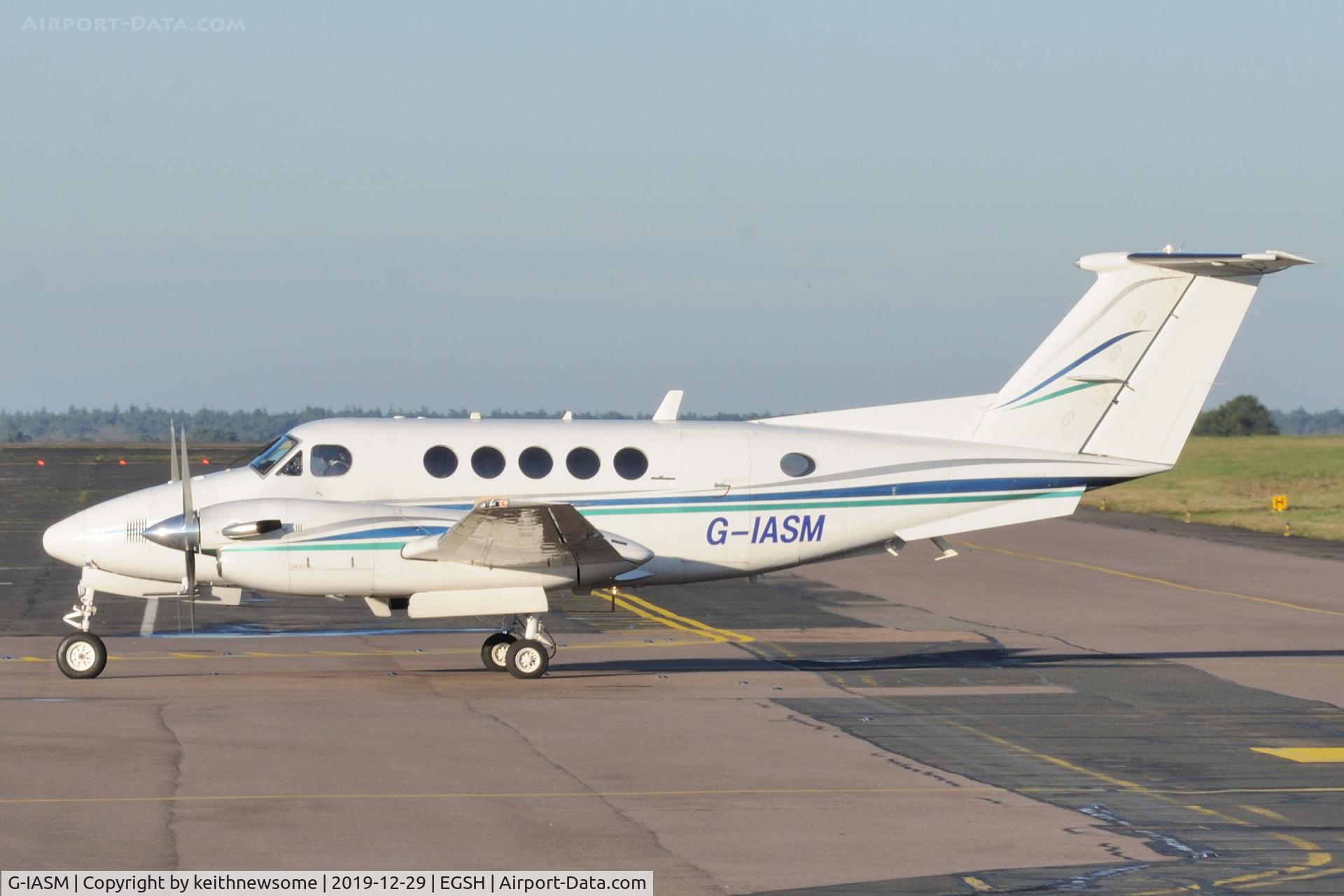 G-IASM, 1979 Beech 200 Super King Air C/N BB-521, Arriving at Norwich from Durham Tees Valley Airport.