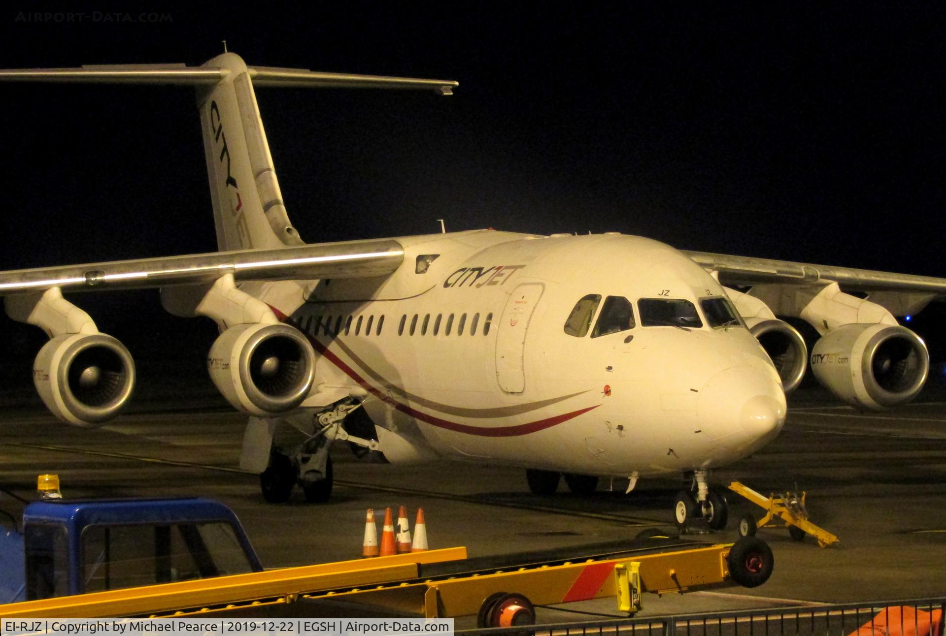 EI-RJZ, 1998 BAe Systems Avro 146-RJ85A C/N E.2326, On Stand 6 preparing for departure home to Dublin (DUB), following some minor maintenance work by KLM UK Engineering.
