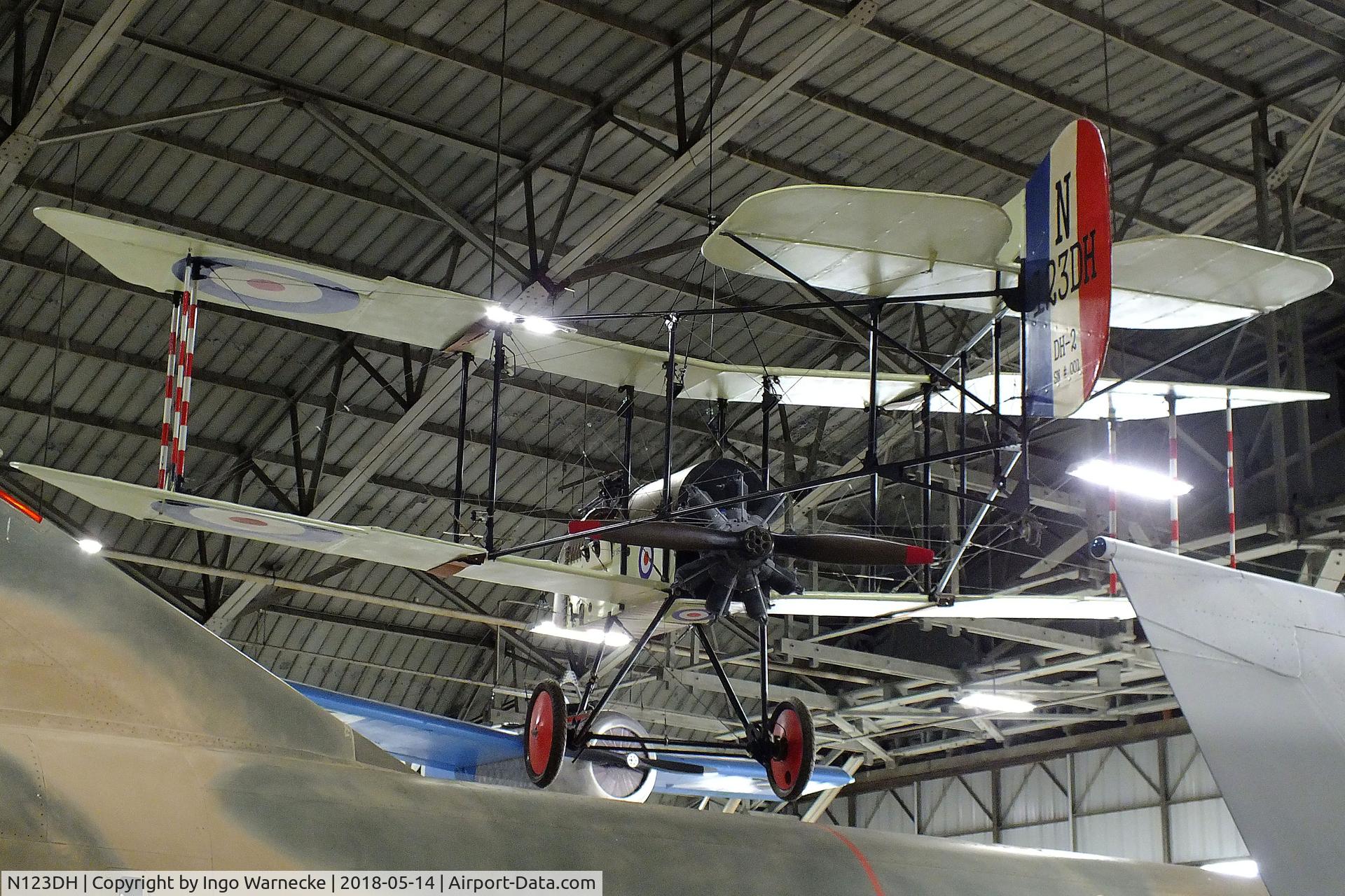 N123DH, Airco DH-2 Replica C/N 001, Airdrome (Starks) Airco DH-2 80%-scale replica (engine replaced by 80% 3D-printed replica of Gnome Monosoupape engine) at the Combat Air Museum, Topeka KS