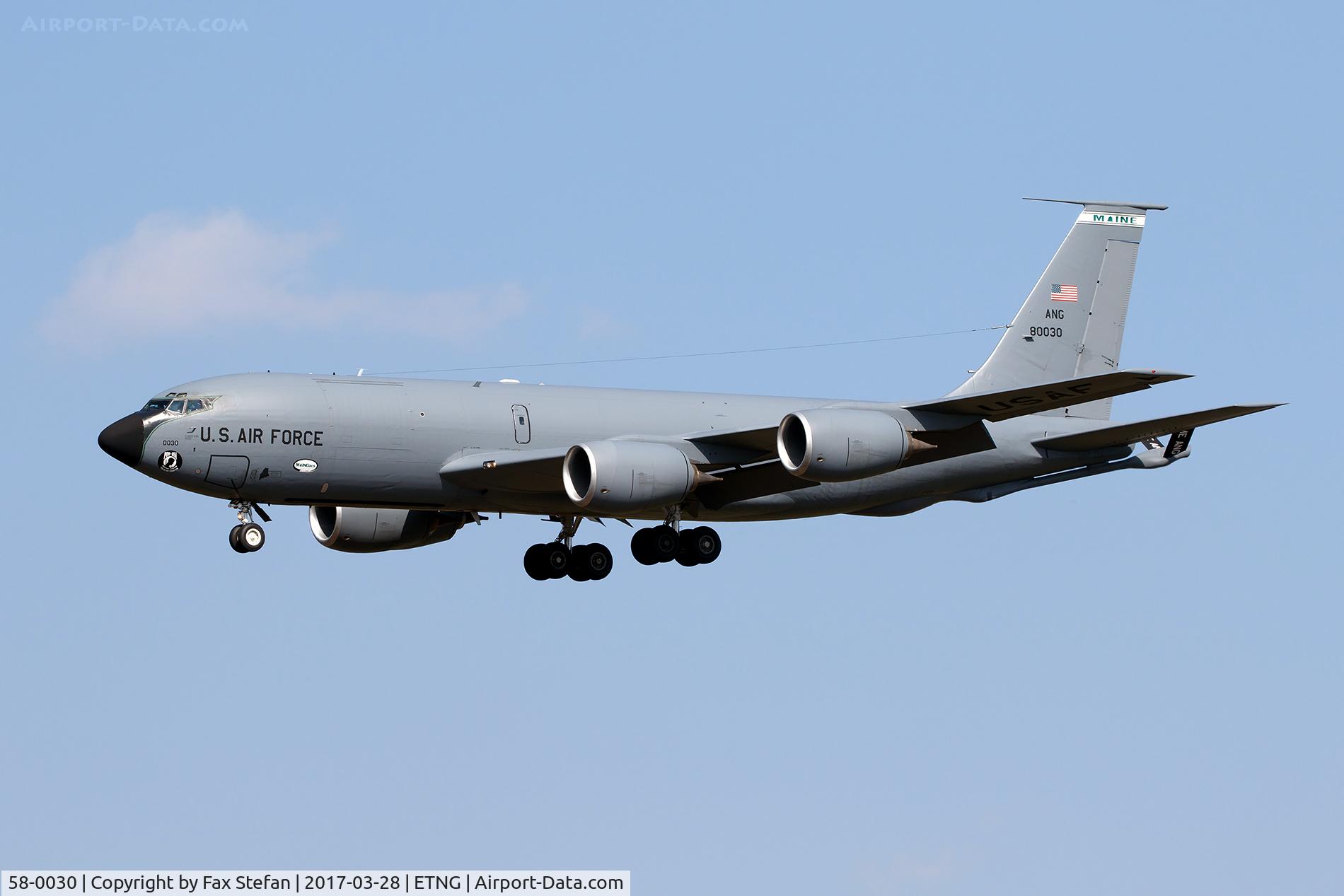 58-0030, 1959 Boeing KC-135R Stratotanker C/N 17775, landing at Geilenkirchen, AB