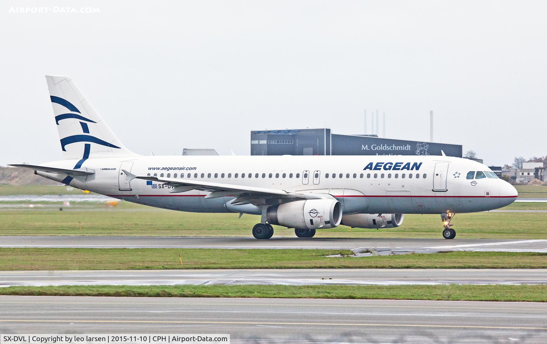 SX-DVL, 2008 Airbus A320-232 C/N 3423, Copenhagen 10.11.2015 T/O run R-22R