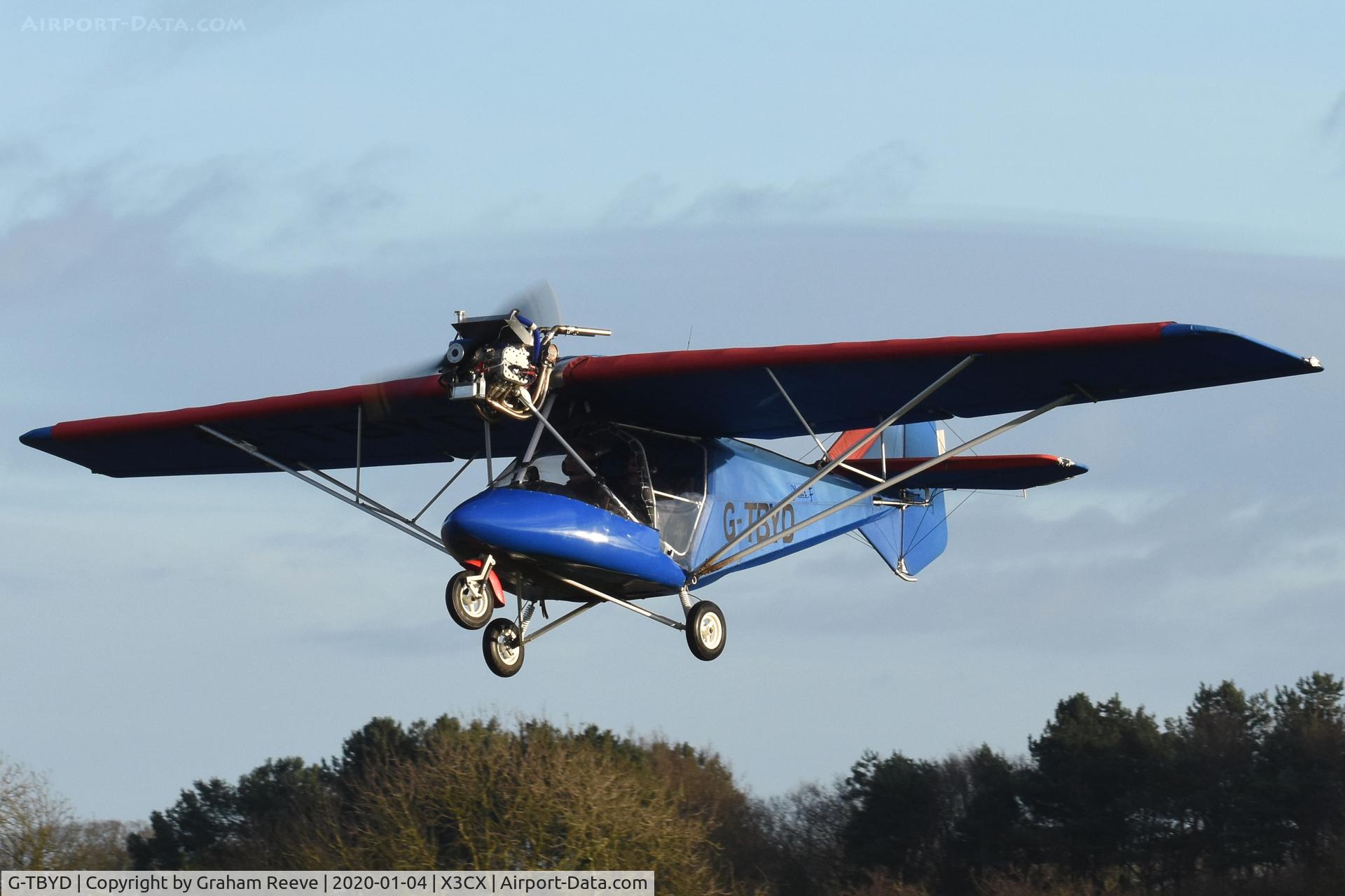 G-TBYD, 2013 Raj Hamsa X-Air Falcon D(1) C/N BMAA/HB/617, Departing from Northrepps.