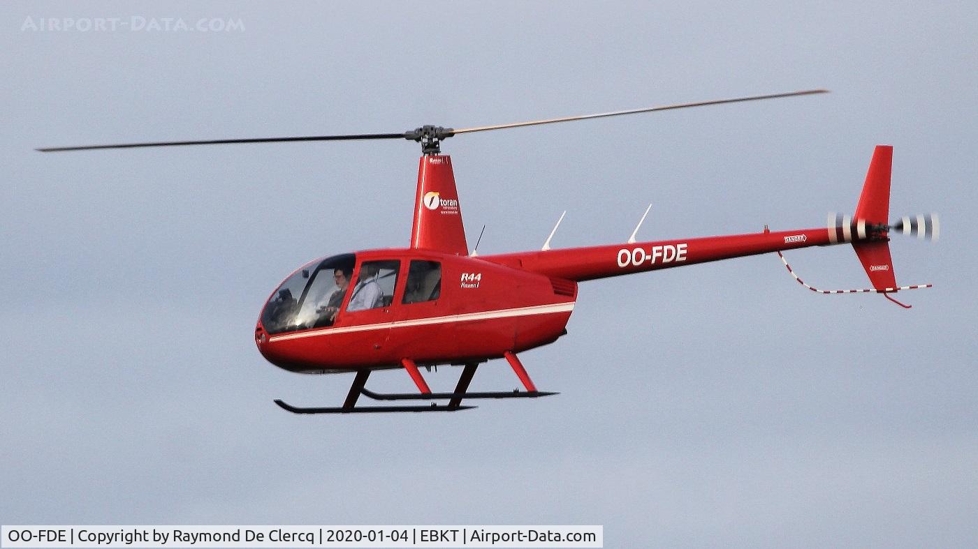 OO-FDE, 2012 Robinson R44  Raven I C/N 2213, Landing at Wevelgem.