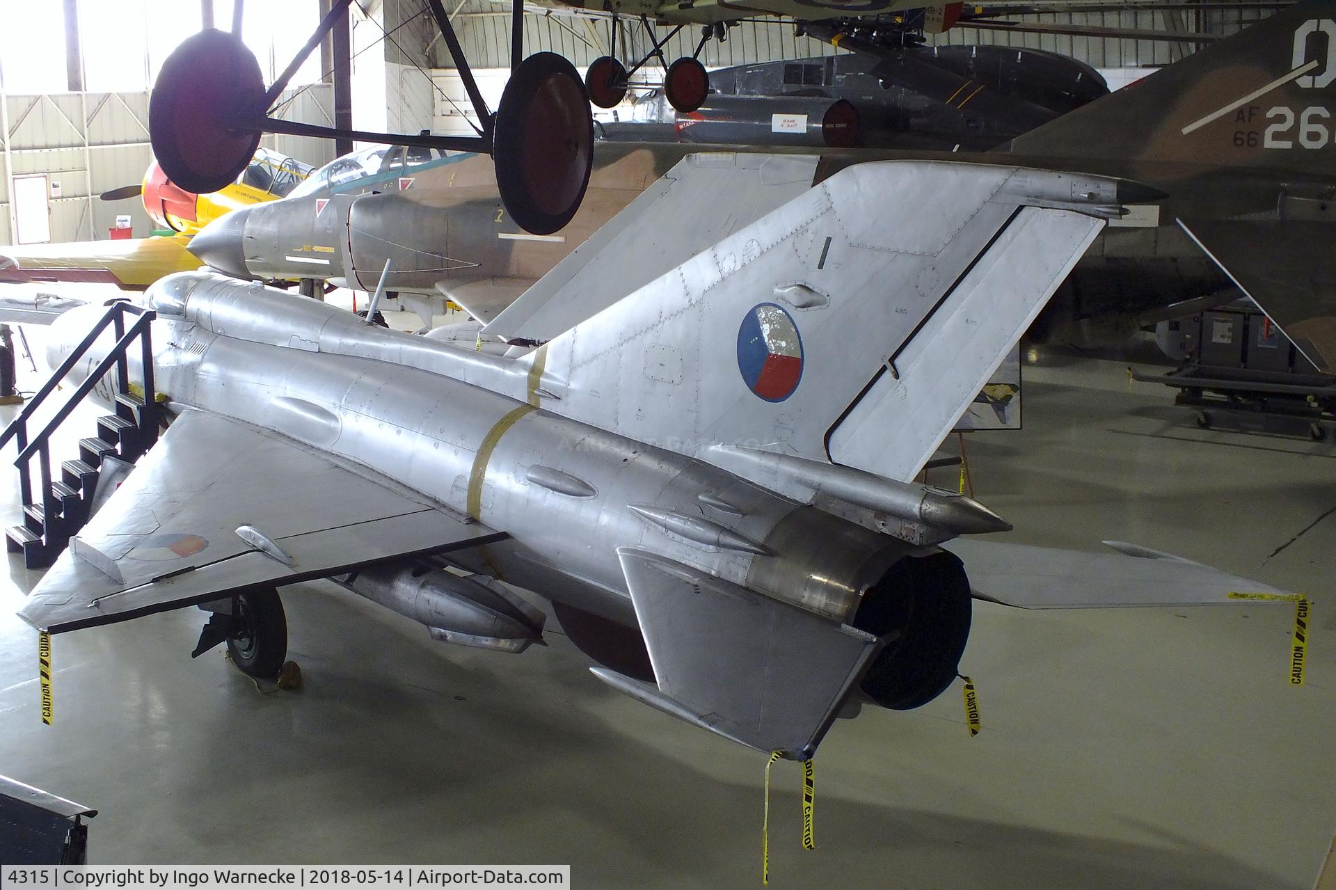 4315, 1966 Mikoyan-Gurevich MiG-21PF C/N 94A4315, Mikoyan i Gurevich MiG-21PFM FISHBED-F at the Combat Air Museum, Topeka KS