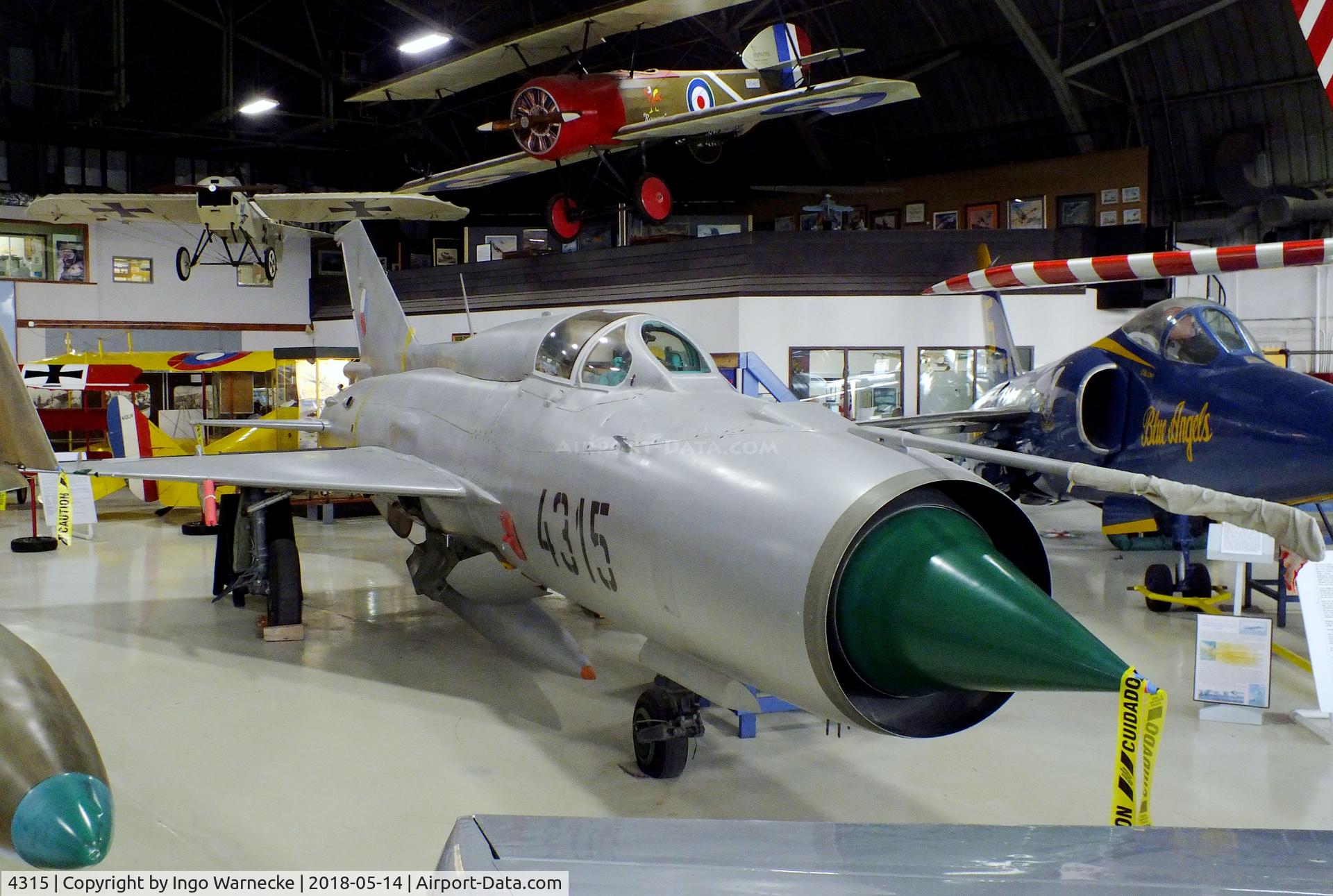 4315, 1966 Mikoyan-Gurevich MiG-21PF C/N 94A4315, Mikoyan i Gurevich MiG-21PFM FISHBED-F at the Combat Air Museum, Topeka KS