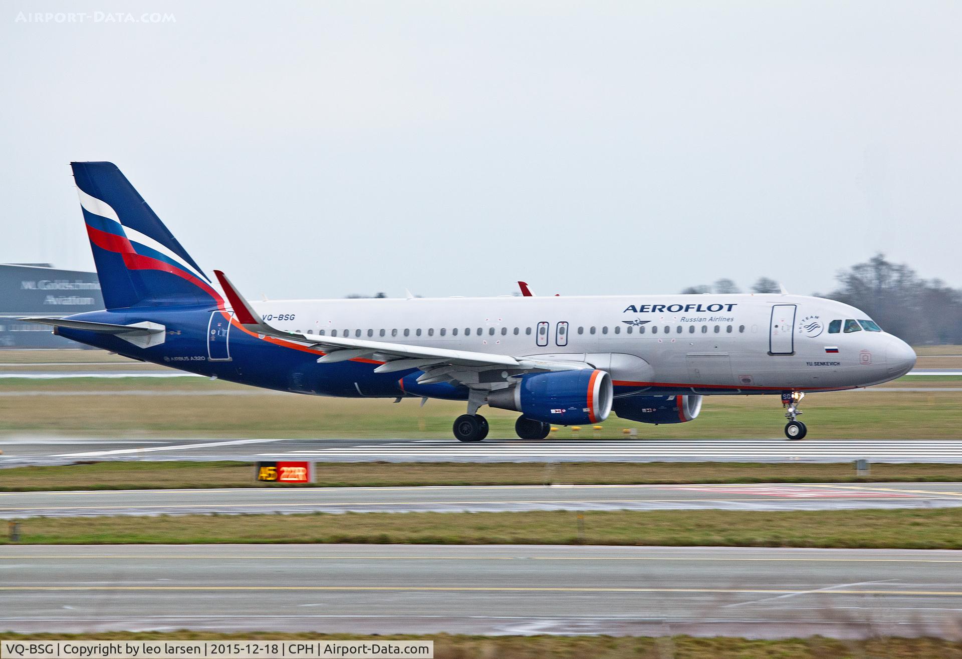 VQ-BSG, 2014 Airbus A320-214 C/N 6017, Copenhagen 18.12.2015