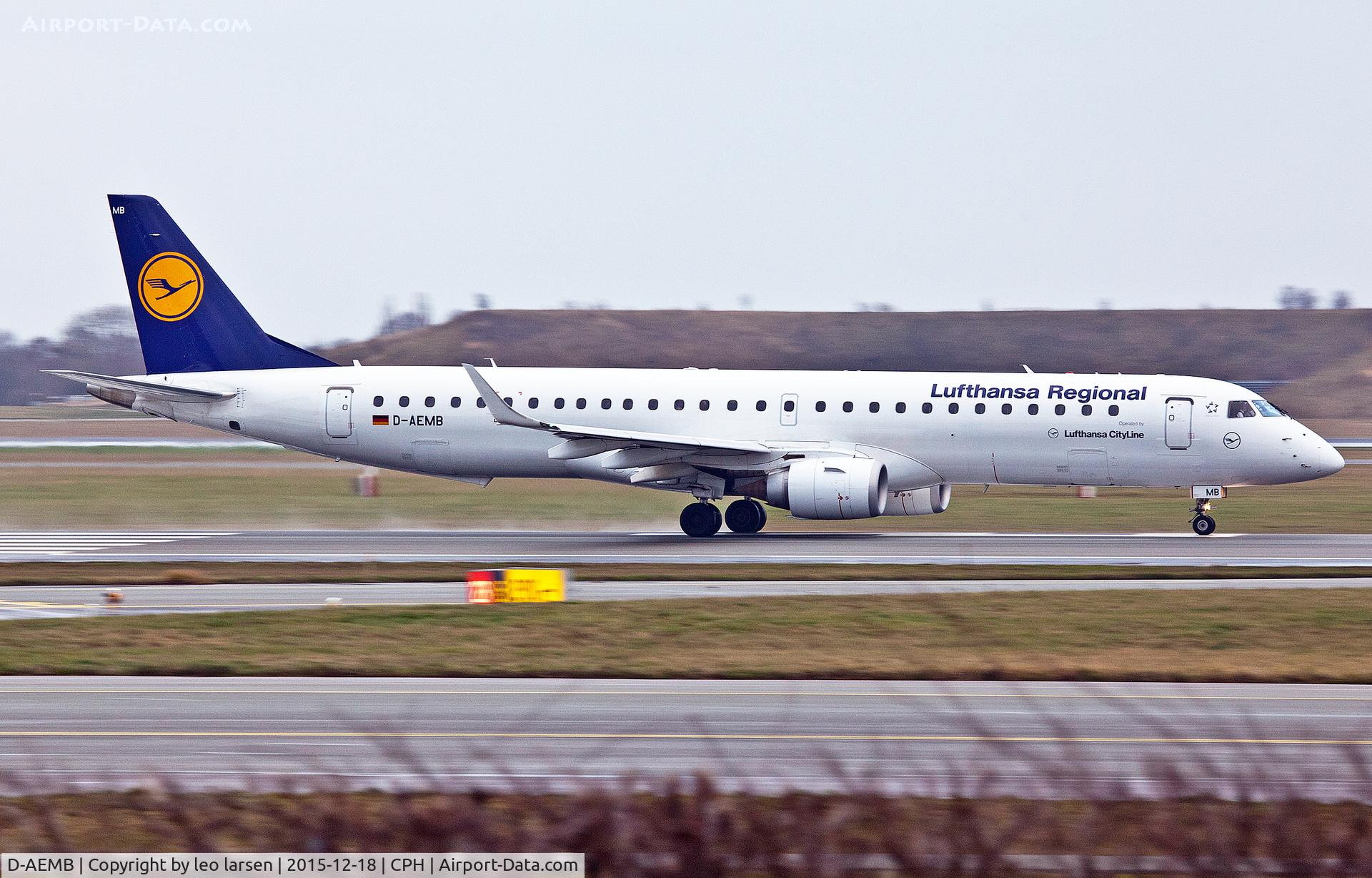 D-AEMB, 2009 Embraer 195LR (ERJ-190-200LR) C/N 19000297, Copenhagen 18.12.2015