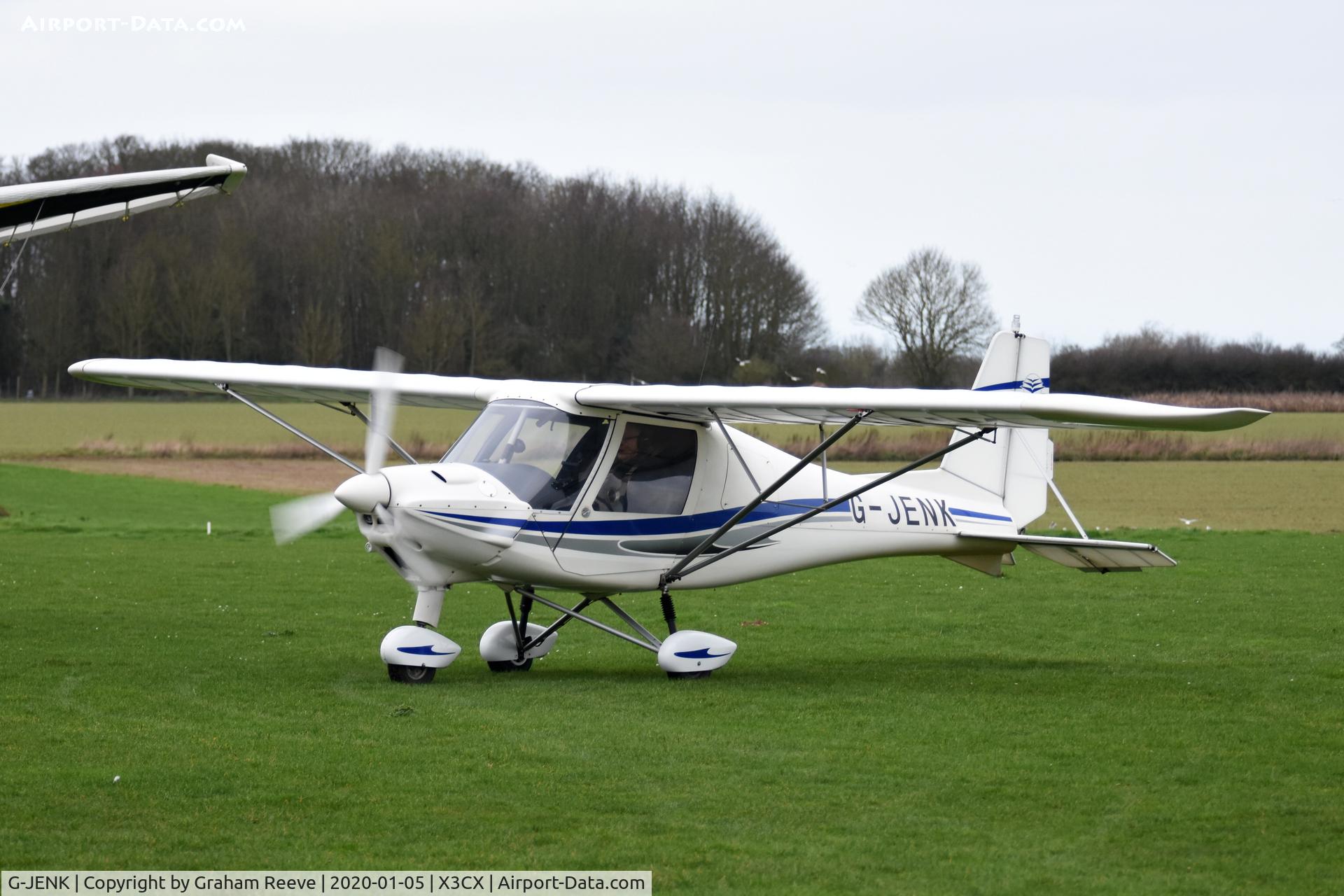 G-JENK, 2008 Comco Ikarus C42 FB80 C/N 0806-6978, Just landed at Northrepps.