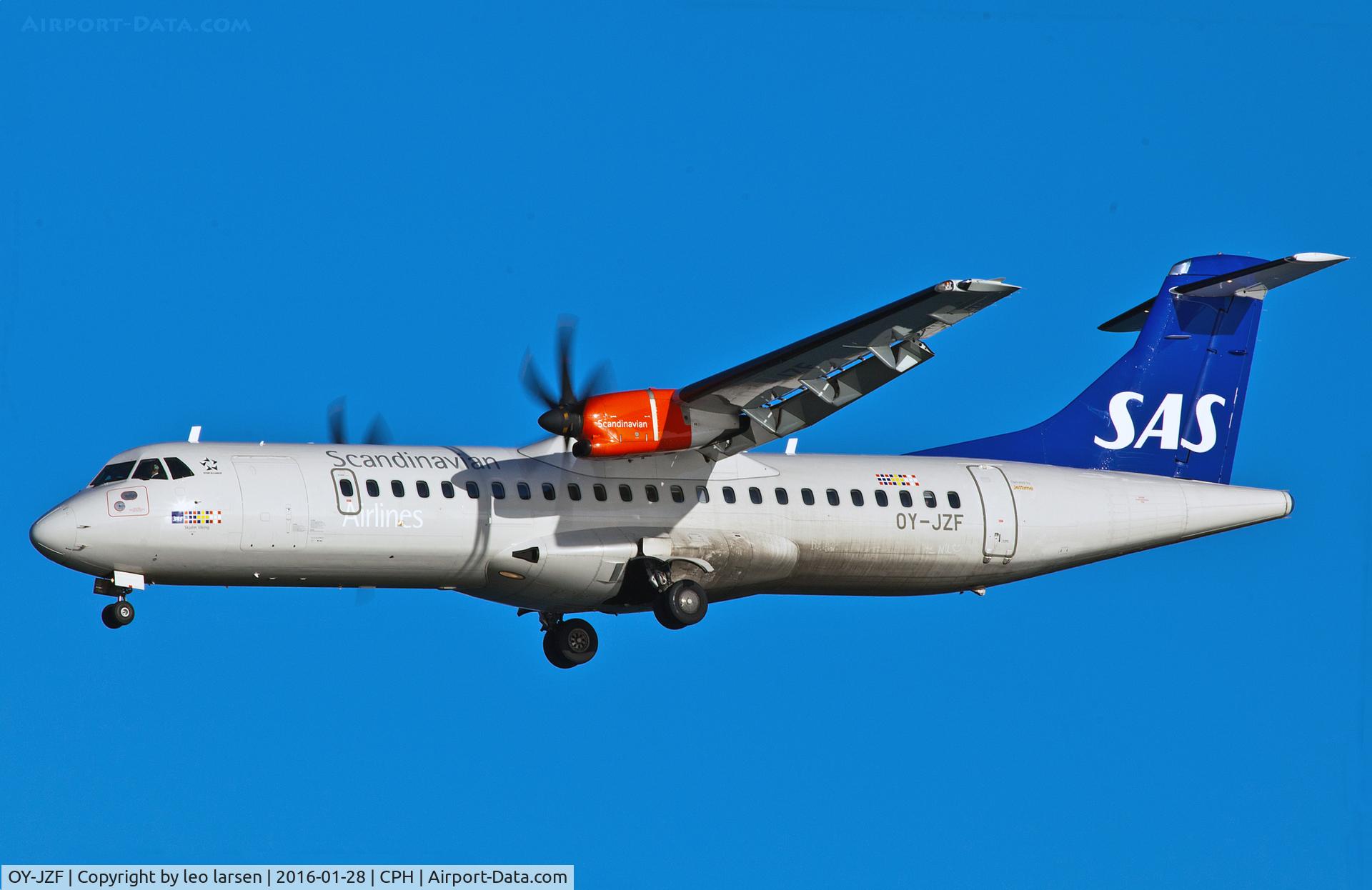 OY-JZF, 2014 ATR 72-212A C/N 1165, Copenhagen 28.1.2016