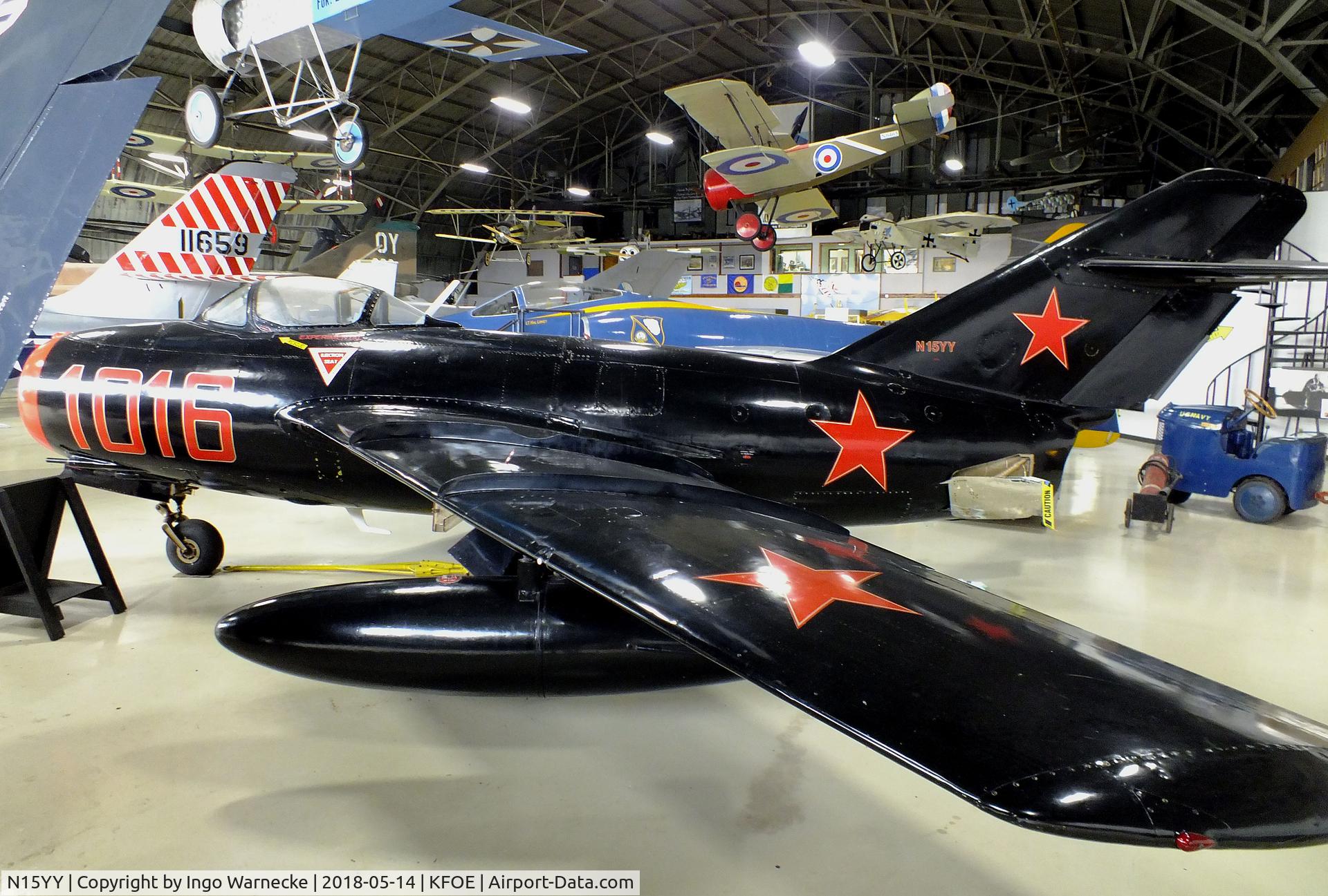 N15YY, 1955 Mikoyan-Gurevich MiG-15bis C/N 1B01016, Mikoyan i Gurevich MiG-15bis FAGOT at the Combat Air Museum, Topeka KS