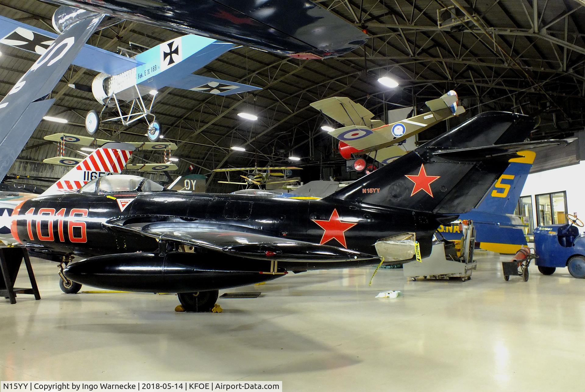 N15YY, 1955 Mikoyan-Gurevich MiG-15bis C/N 1B01016, Mikoyan i Gurevich MiG-15bis FAGOT at the Combat Air Museum, Topeka KS