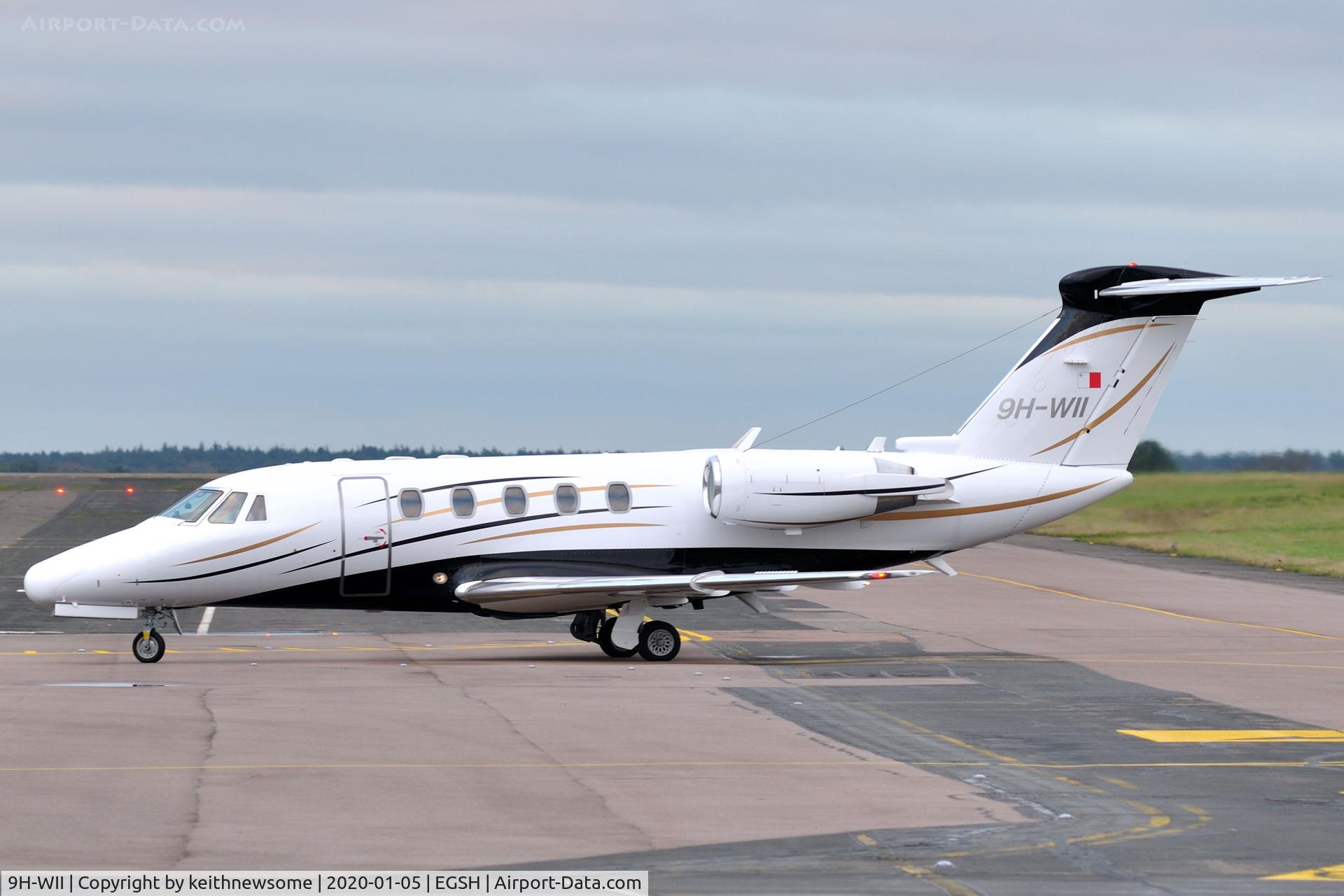 9H-WII, 1998 Cessna 650 Citation VII C/N 650-7090, Arriving at Norwich from Venice.