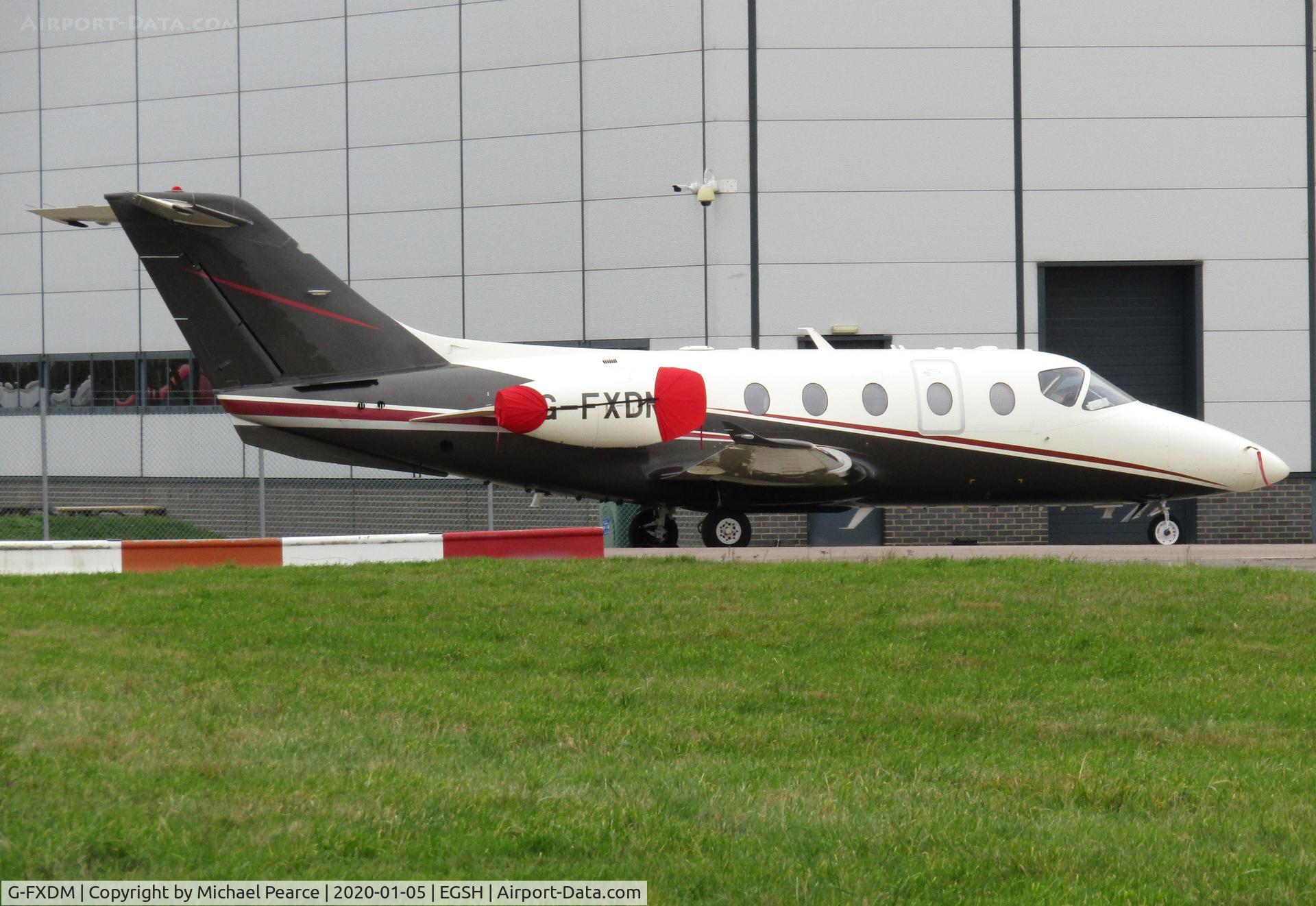 G-FXDM, 2004 Raytheon Beechjet 400A C/N RK-377, Parked on the SaxonAir apron following an overnight stop.