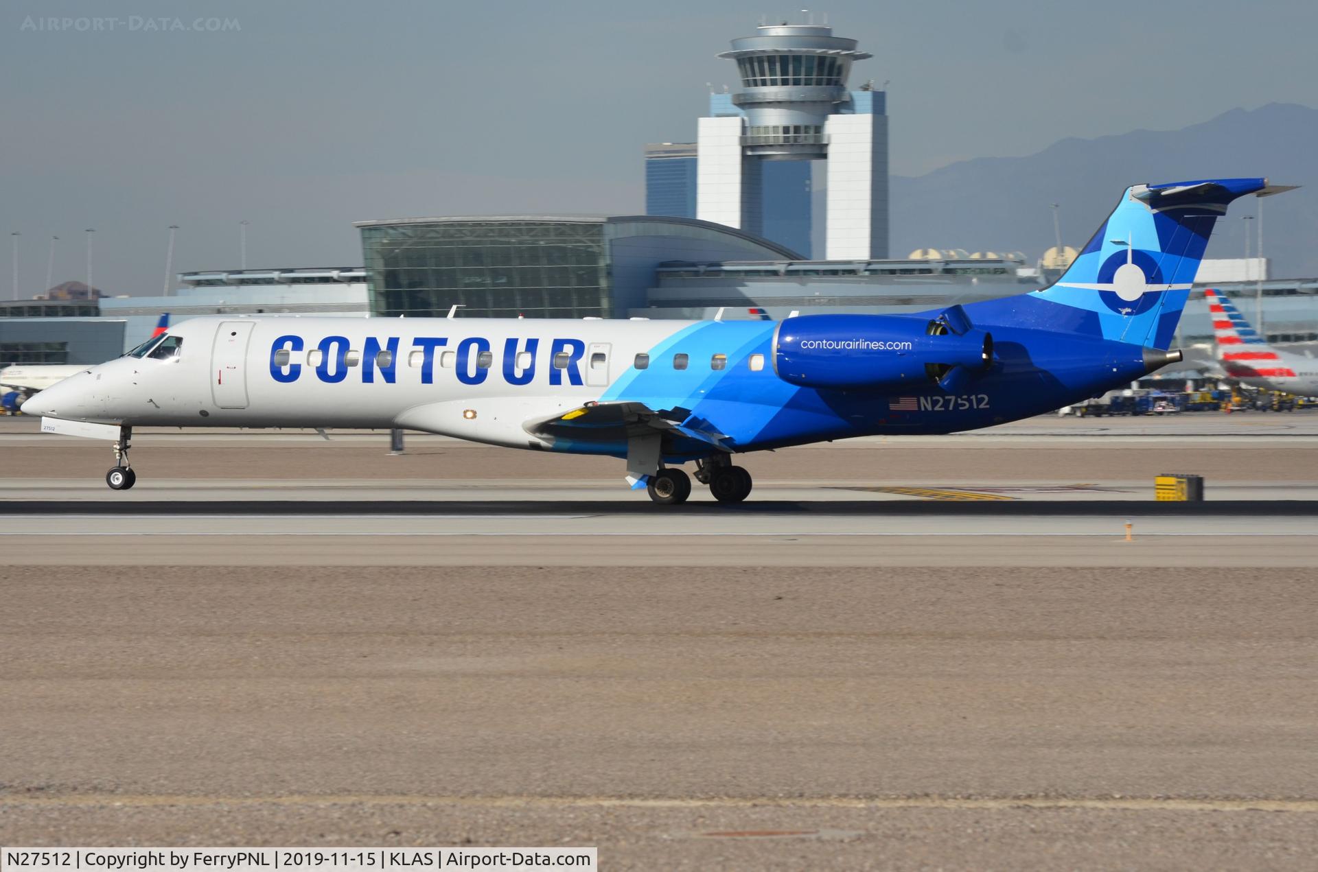 N27512, 2000 Embraer ERJ-135ER (EMB-135ER) C/N 145274, Contour ERJ135 landing in LAS