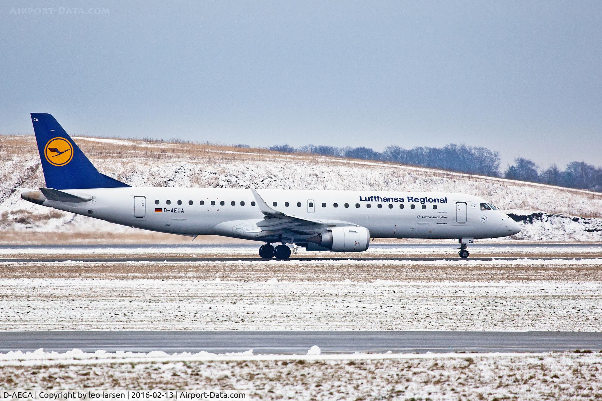 D-AECA, 2009 Embraer 190LR (ERJ-190-100LR) C/N 19000327, Copenhagen 13.2.2016