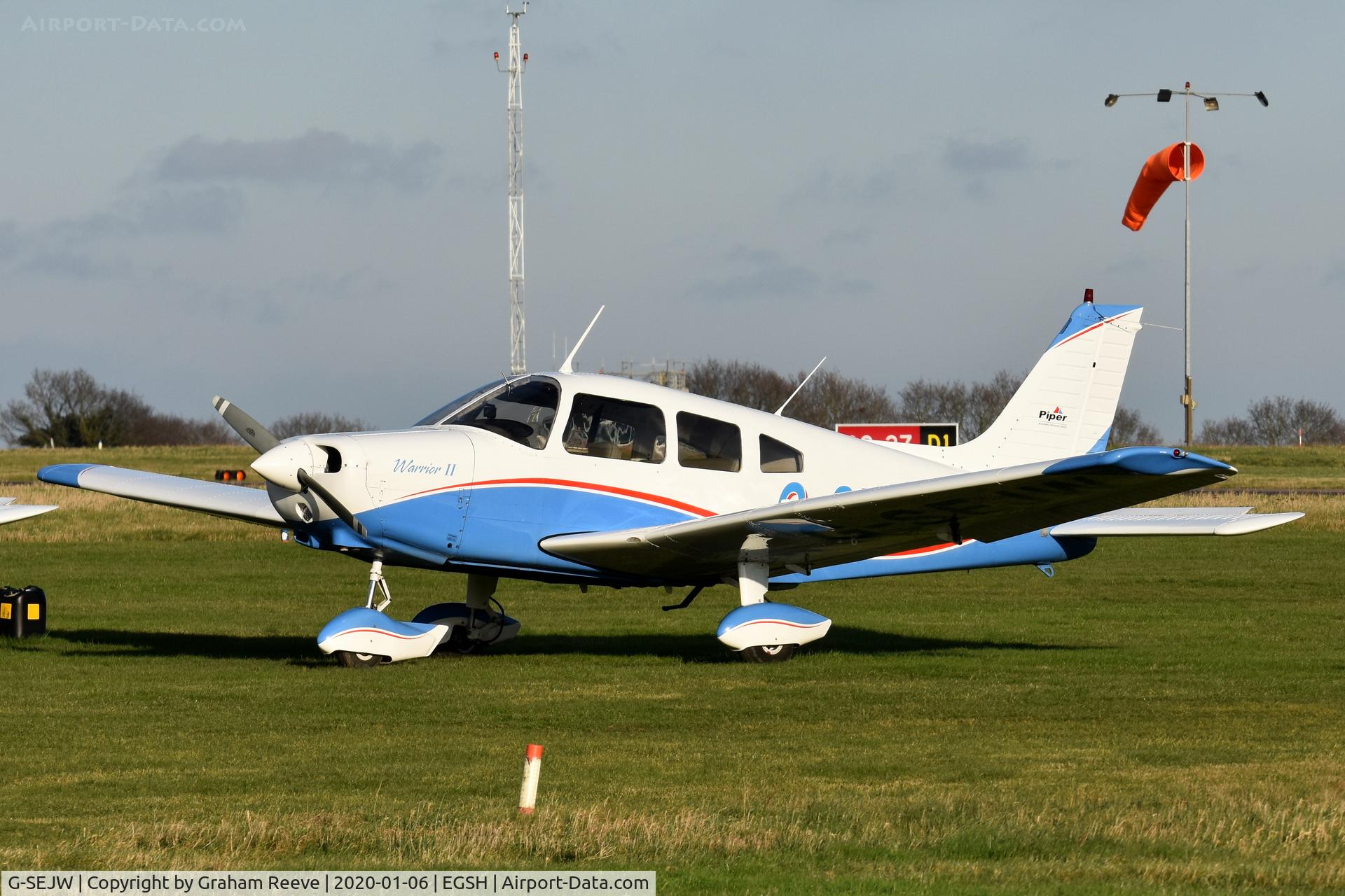 G-SEJW, 1978 Piper PA-28-161 Cherokee Warrior II C/N 28-7816469, Parked at Norwich.