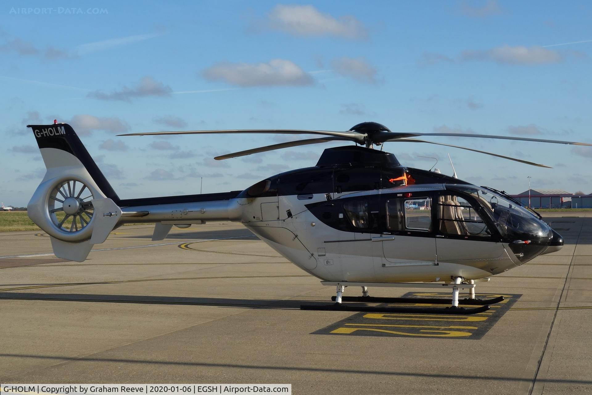 G-HOLM, 2007 Eurocopter EC-135T-2+ C/N 0574, Parked at Norwich.