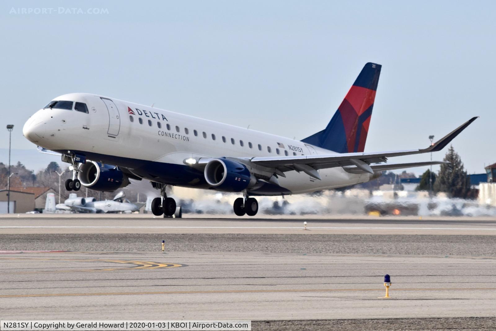 N281SY, 2018 Embraer 175LR (ERJ-170-200LR) C/N 17000746, Take off on 10L.