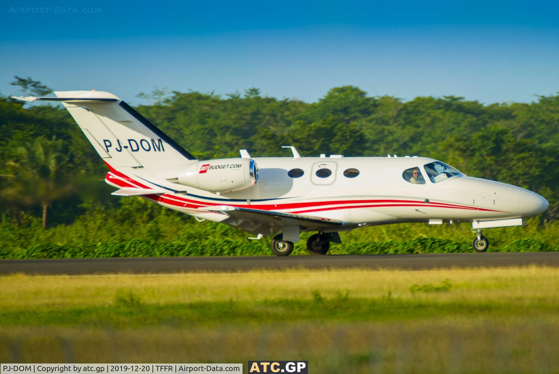 PJ-DOM, 2010 Cessna 510 Citation Mustang Citation Mustang C/N 510-0316, Coming from Sint Maarten (SXM) Jet Budget Cessna 510 just landed at Pole Caraibes airport (PTP)