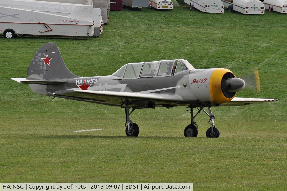 HA-NSG, 1984 Yakovlev Yak-52 C/N 844913, At Hahnweide 2013.