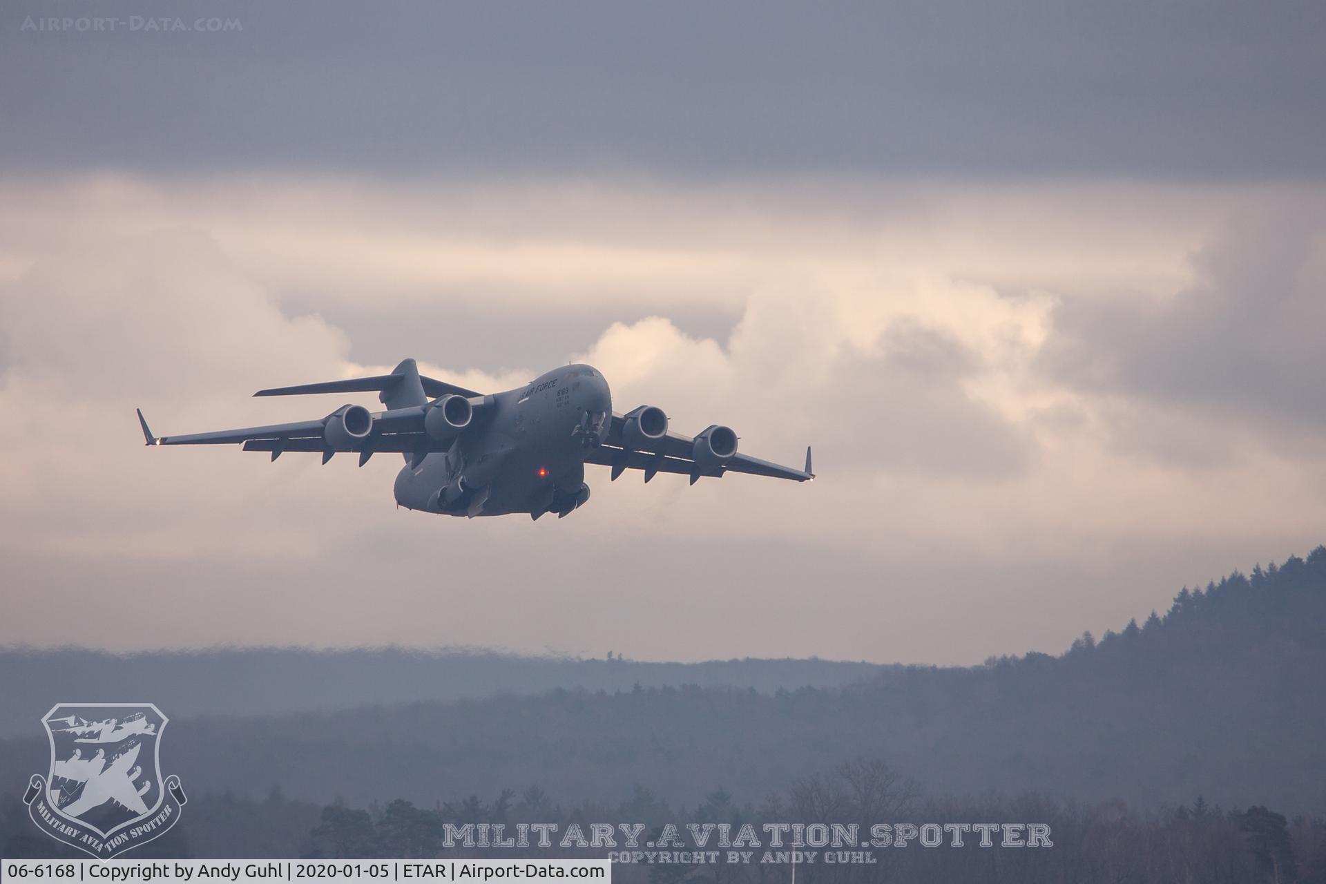 06-6168, 2006 Boeing C-17A Globemaster III C/N F-178/P-168, Dover dep from Ramstein