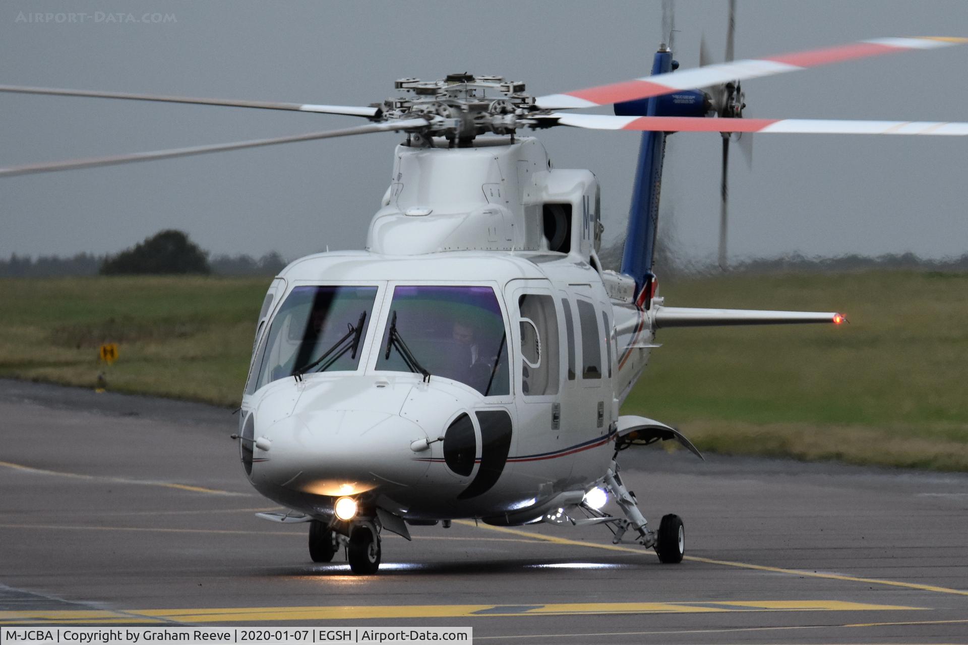 M-JCBA, 2011 Sikorsky S-76C C/N 760807, Just landed at Norwich.
