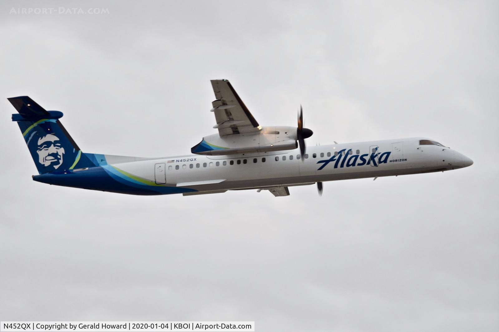N452QX, 2013 De Havilland Canada DHC-8-402Q Dash 8 Dash 8 C/N 4459, Departing 28R.