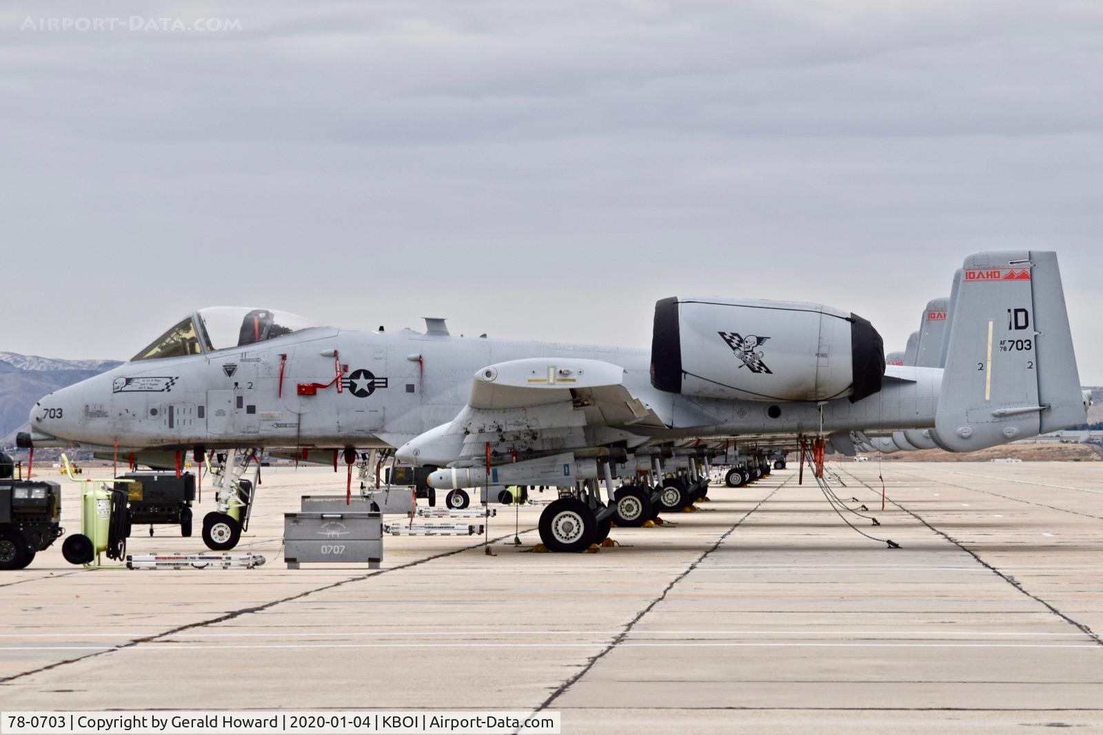 78-0703, 1978 Fairchild Republic A-10C Thunderbolt II C/N A10-0323, Parked on the Idaho ANG ramp. 190th Fighter Sq., 124th Fighter Wing.