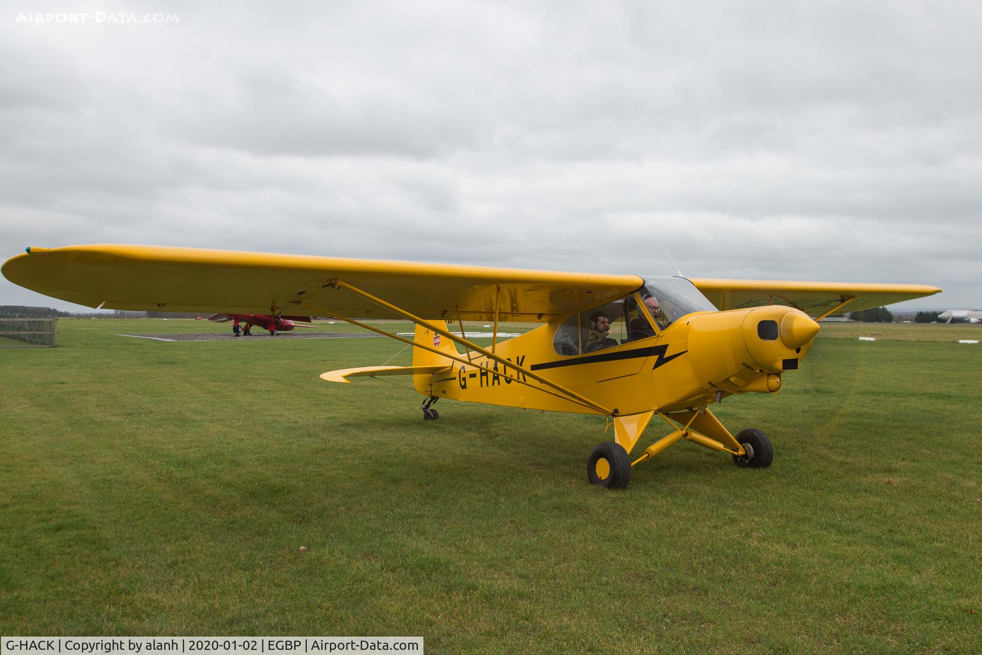 G-HACK, 1959 Piper PA-18-150 Super Cub C/N 18-7168, About to depart, after a brief stop at Kemble