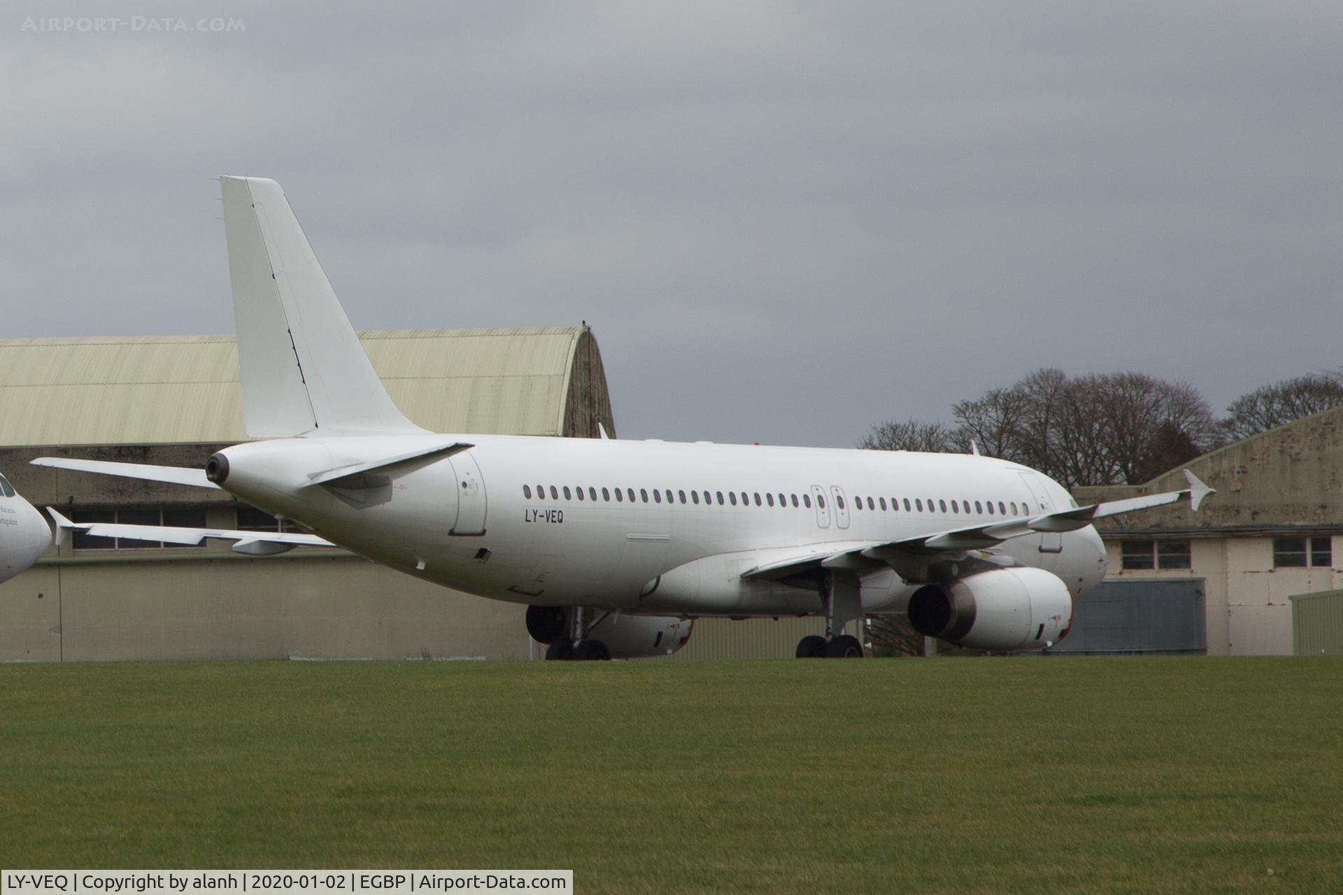 LY-VEQ, 1997 Airbus A320-232 C/N 709, Parked at Kemble, without titles