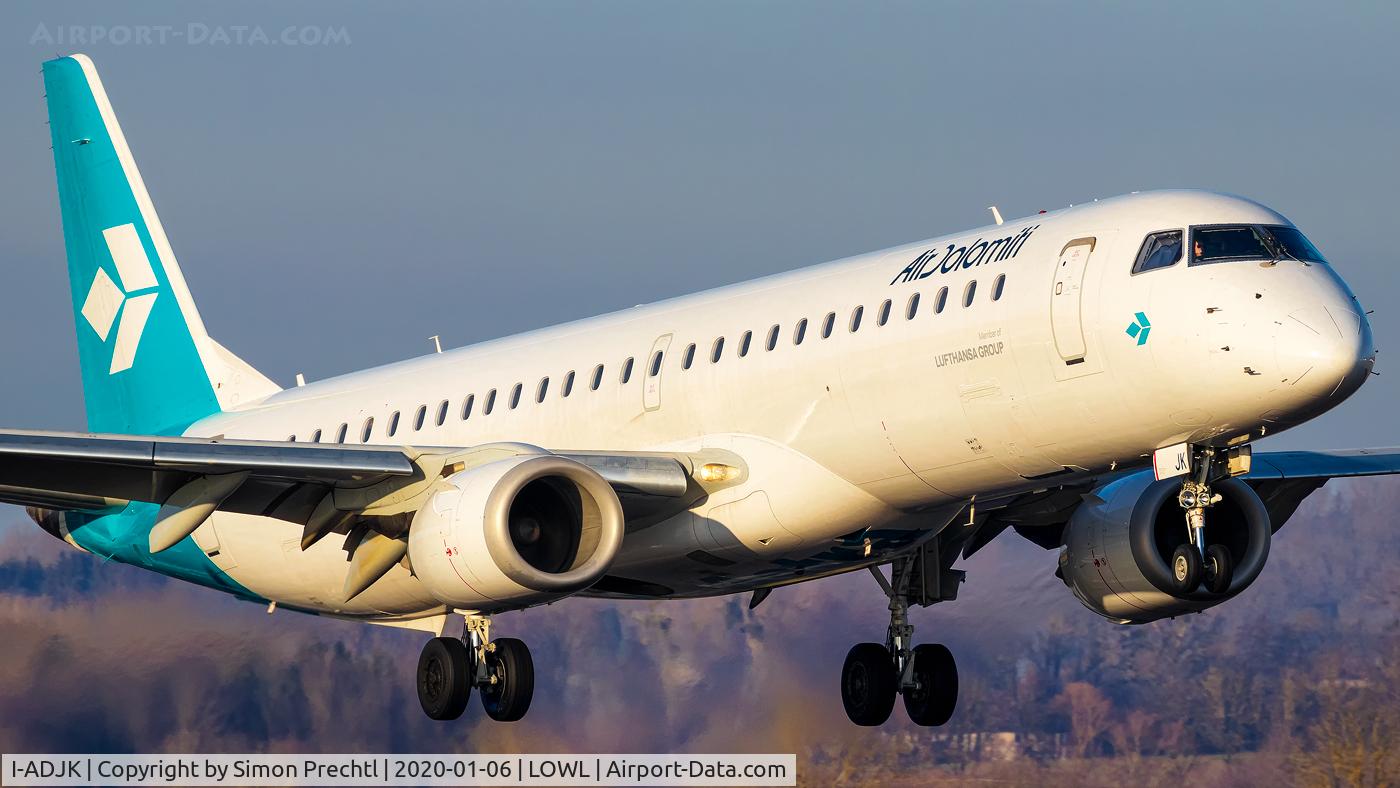 I-ADJK, 2009 Embraer 195LR (ERJ-190-200LR) C/N 19000245, I-ADJK @ Linz Airport