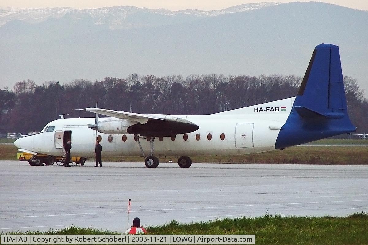 HA-FAB, 1968 Fokker F-27-500 Friendship C/N 10370, HA-FAB @ LOWG